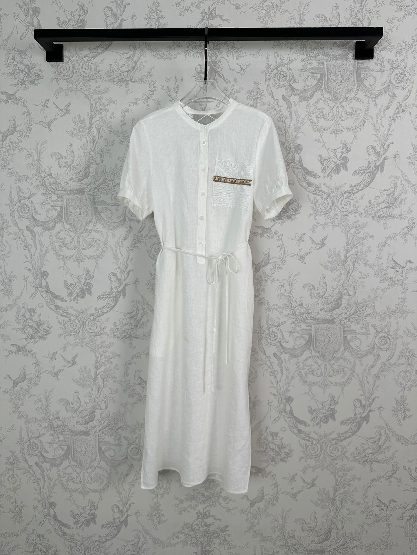 High-Quality Heavy-Handed Female Suit in New Spring Arrivals, White and Yellow Linen Fabric - 图片 7