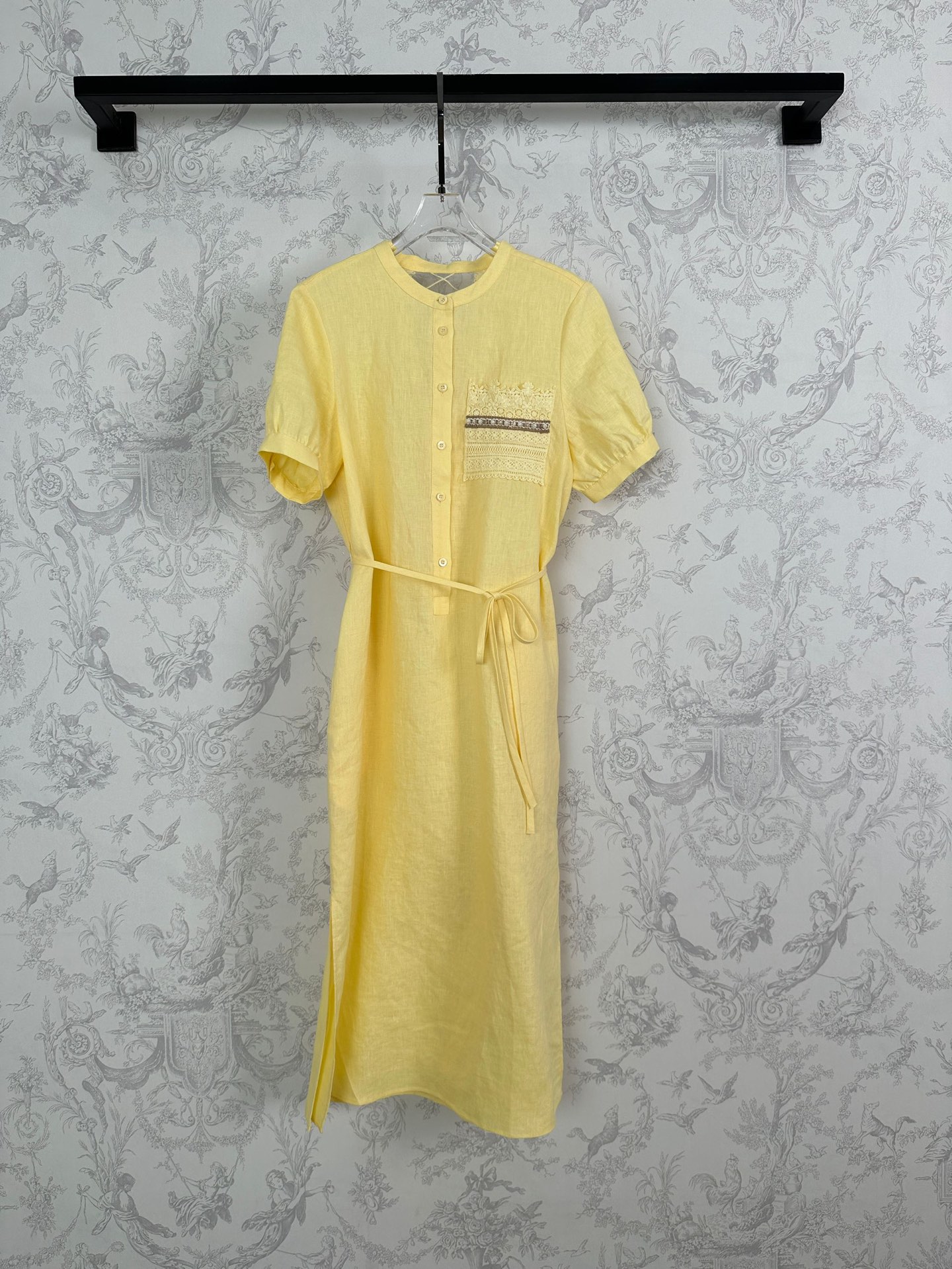 High-Quality Heavy-Handed Female Suit in New Spring Arrivals, White and Yellow Linen Fabric - 图片 4