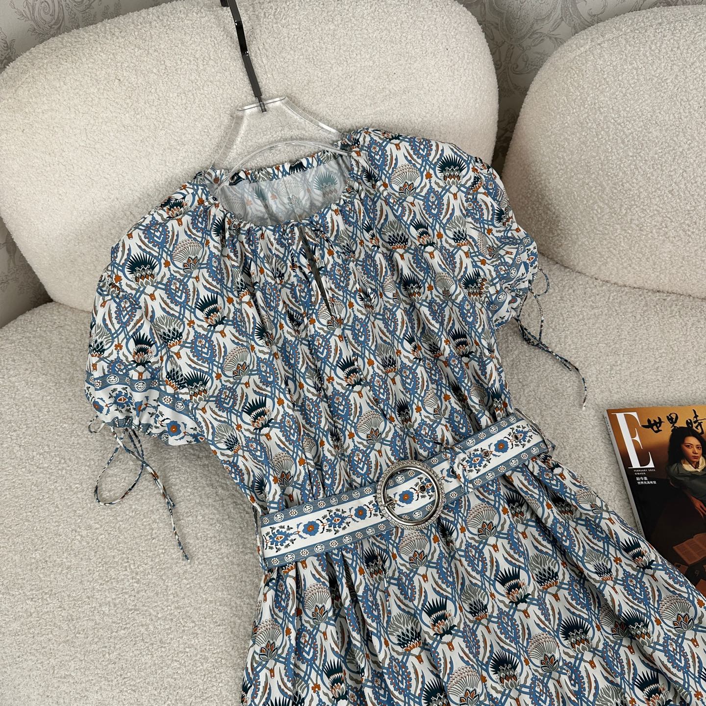 “New Arrival: High-Quality Cotton Silk Belted Dress for 25 Springs and Summers” - 图片 7