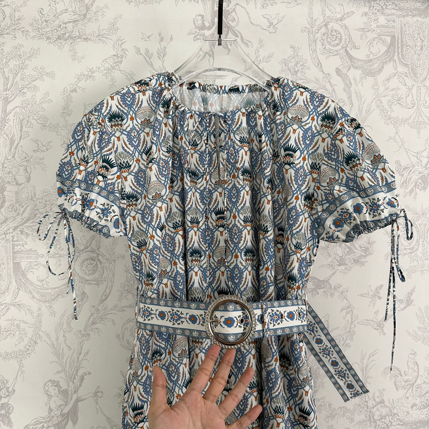 “New Arrival: High-Quality Cotton Silk Belted Dress for 25 Springs and Summers” - 图片 2