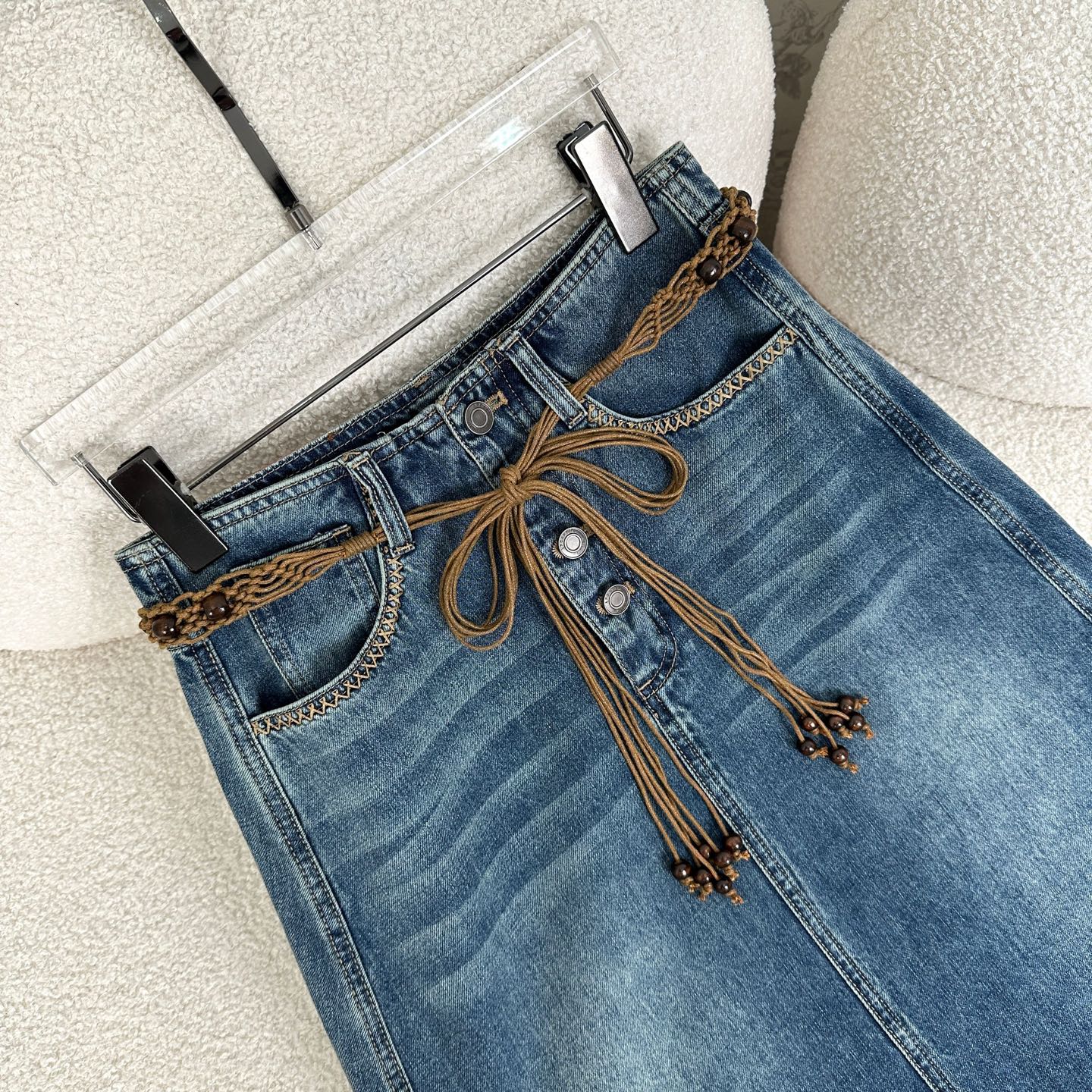 “P684 Scavenging Dress: New Arrival Autumn Cowboy Clothing with Special Embroidery Design” - 图片 5