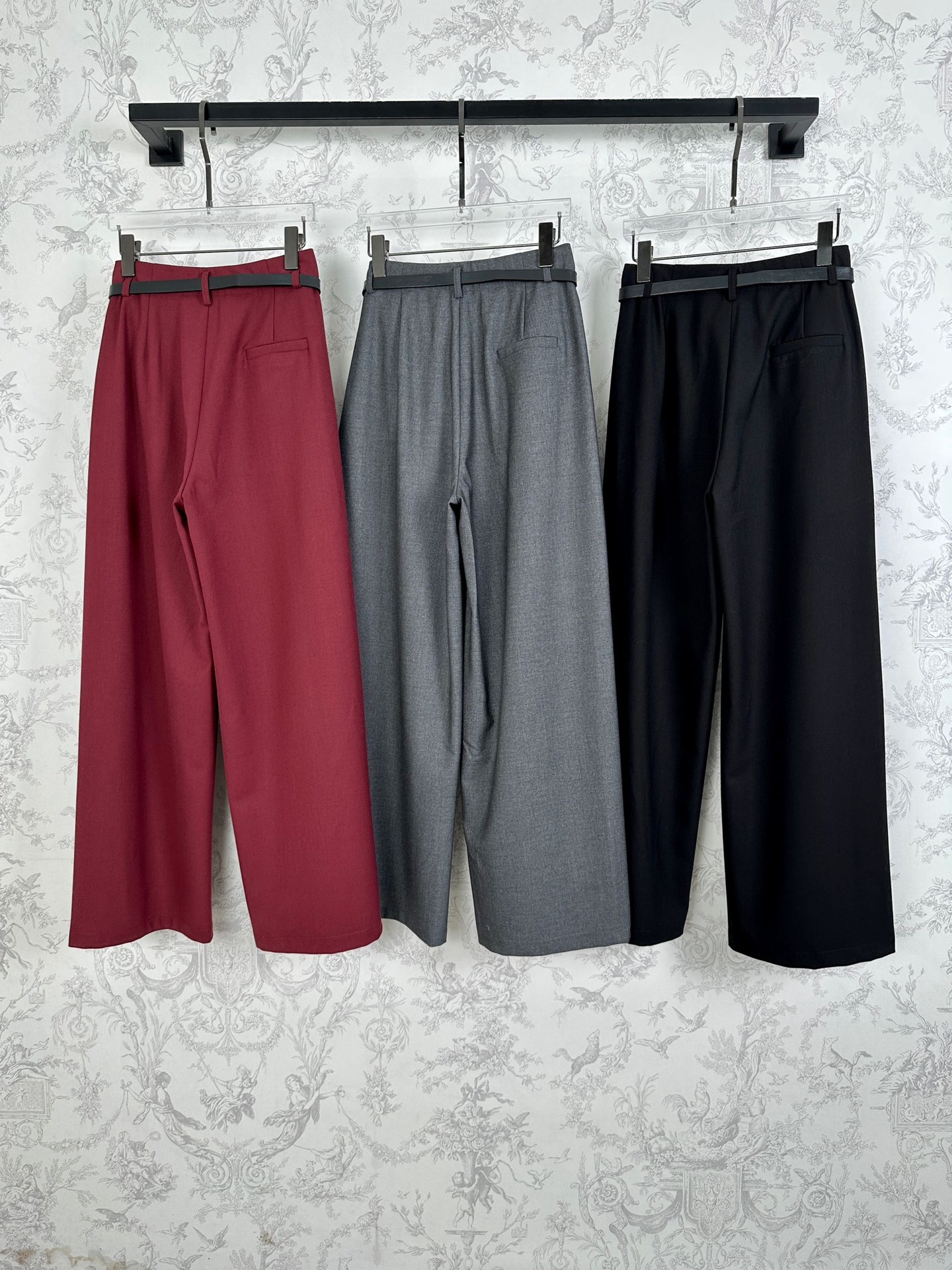 “Versatile P576 Dress: New Arrival for Early Autumn, Wool Mix Broad-Legged Pants in 3 Colors” - 图片 3