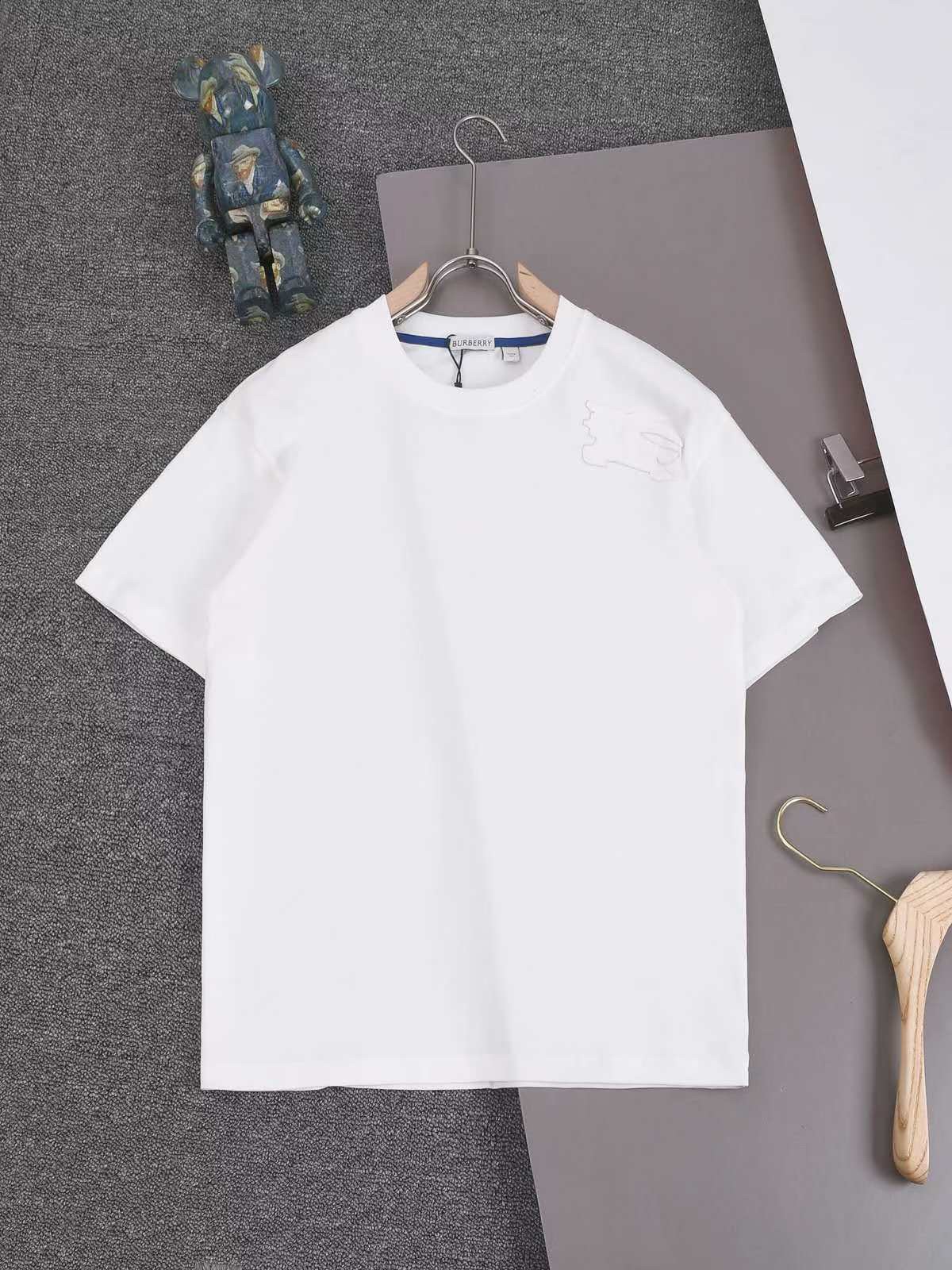 BBR nuevo exclusivo limitado, bordado clásico de caballo de guerra en el pecho con alfiler, camiseta de tejido lavado d…