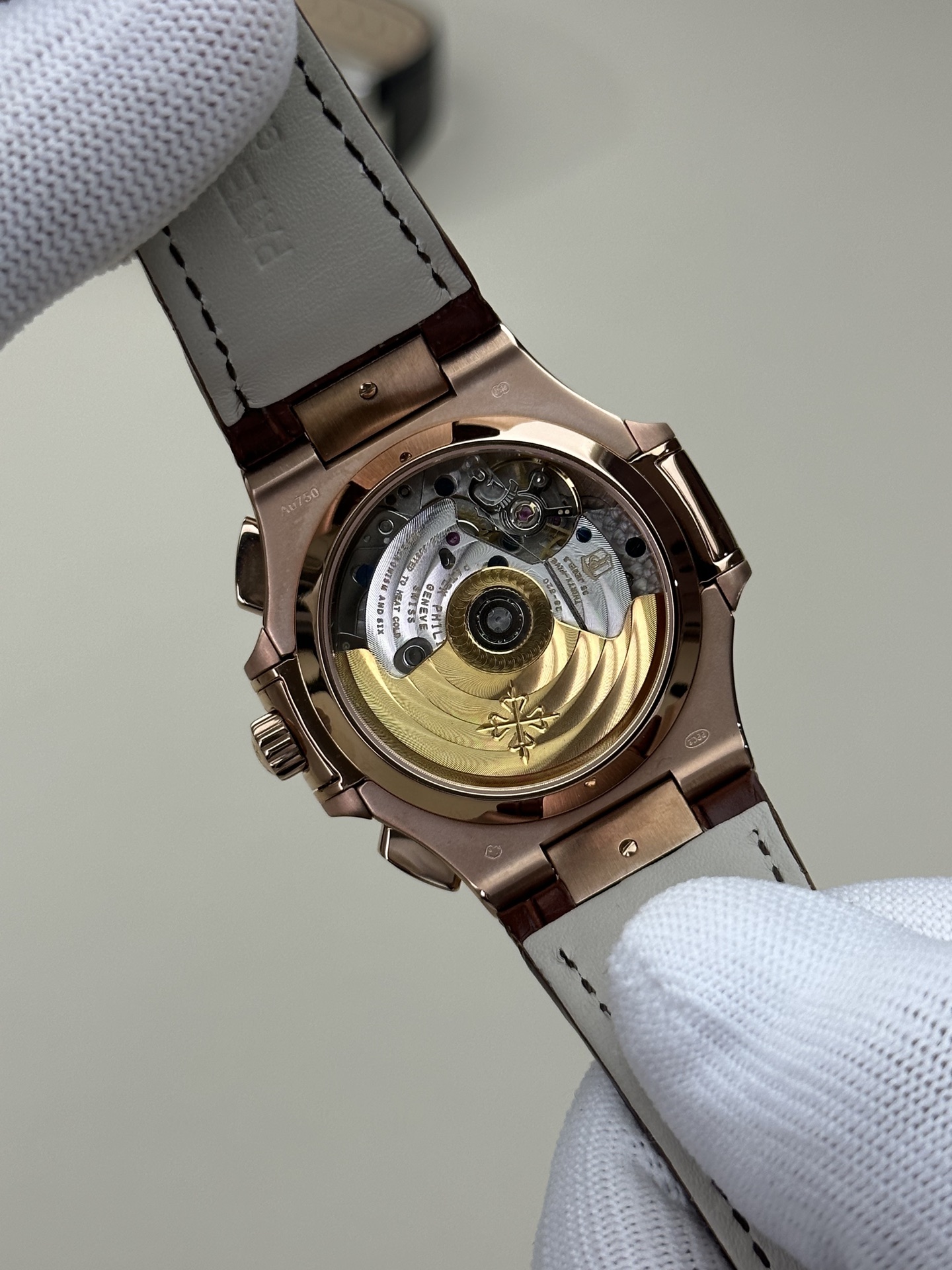Patek Philippe Nautilus 5980 Chronograph Rose Gold Brown Leather Strap Watch 7 i1745214523864 497 0 6