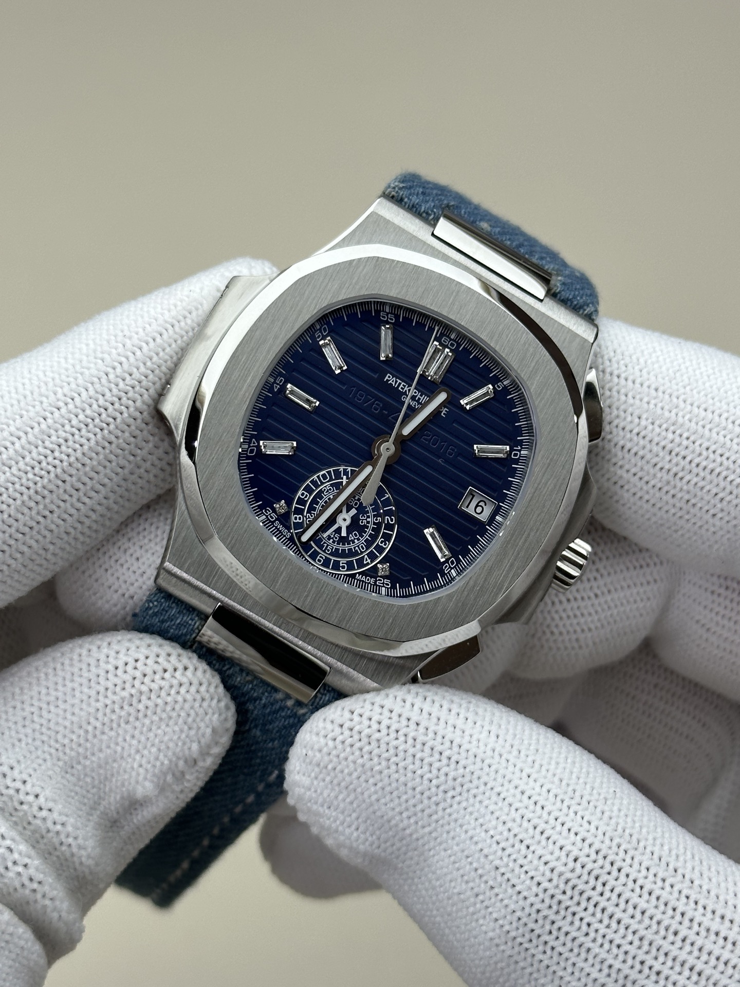 Patek Philippe Nautilus 5980 Multifunction Chronograph Watch - Blue Dial, Denim Band 4 i1745214657728 7893 0 2
