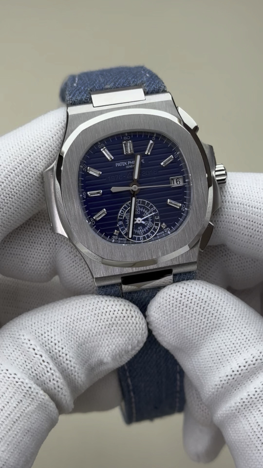 Patek Philippe Nautilus 5980 Multifunction Chronograph Watch - Blue Dial