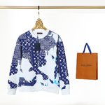 Louis Vuitton Clothing Sweatshirts Black Blue Unisex Cotton Fall/Winter Collection