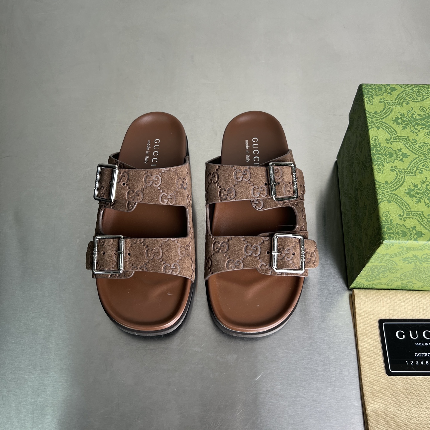 Gucci Double G Embossed Slide Sandals, Adjustable Buckle Straps, Unisex 2 i1743677927150 6244 0 0