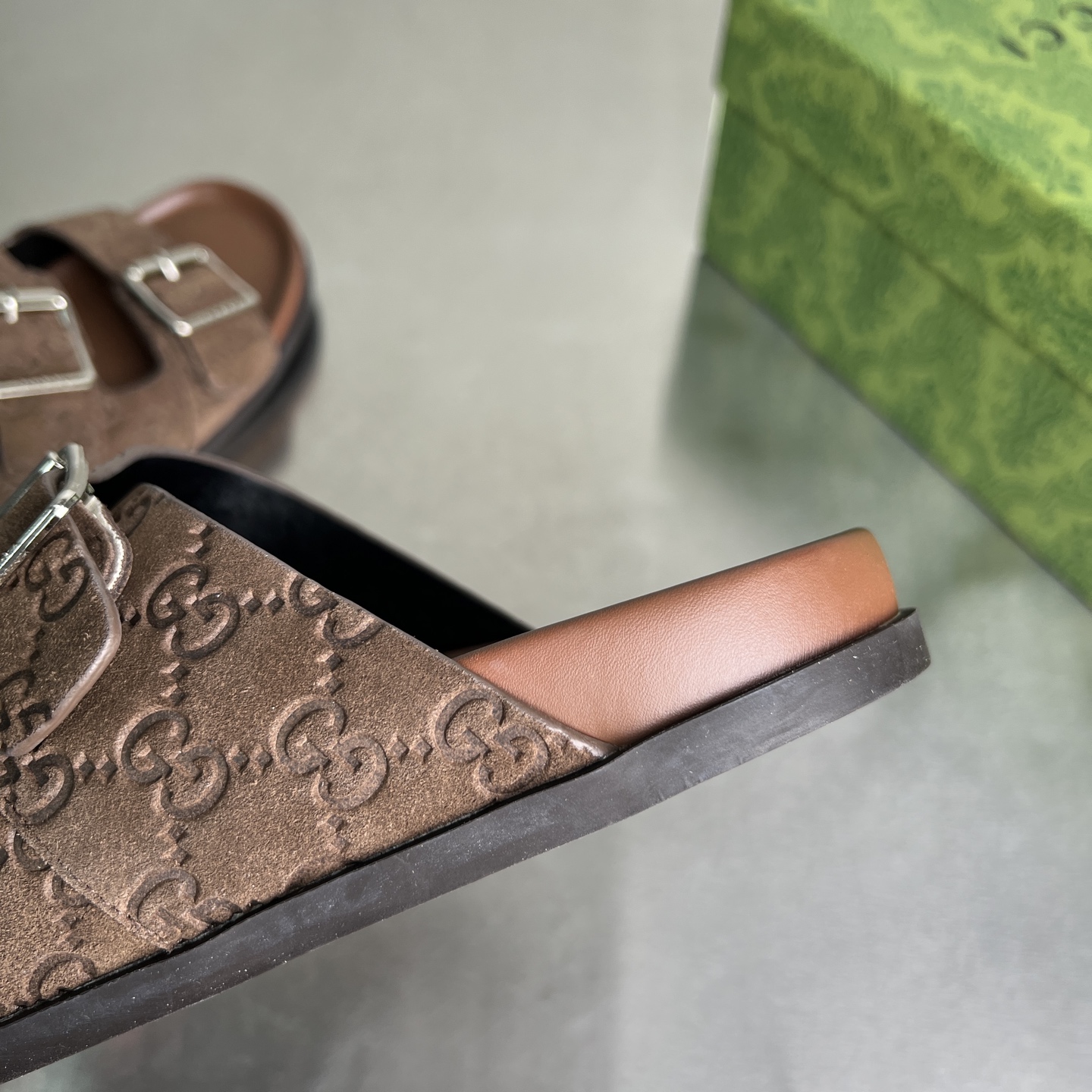 Gucci Double G Embossed Slide Sandals, Adjustable Buckle Straps, Unisex 8 i1743677927239 4357 0 6