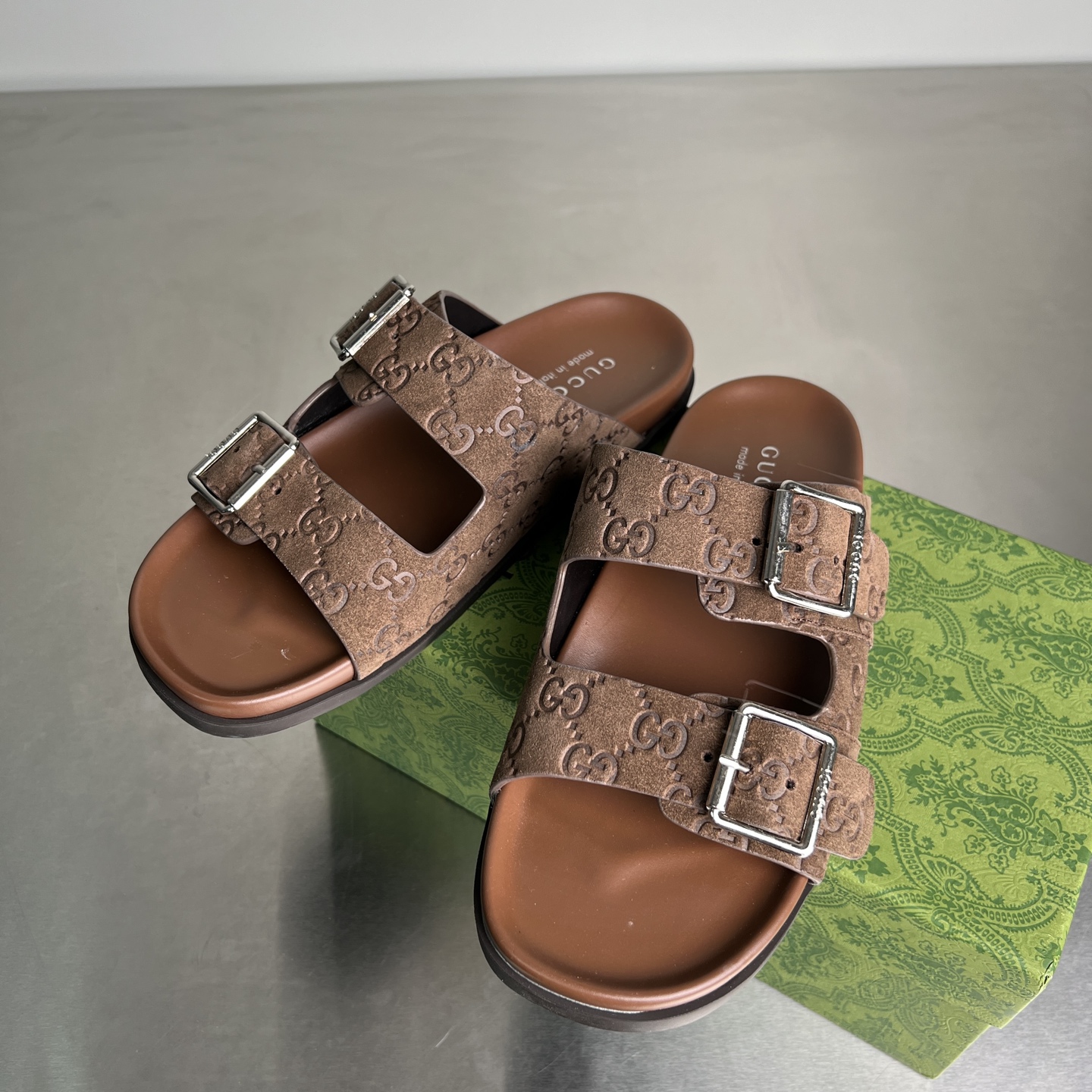 Gucci Double G Embossed Slide Sandals, Adjustable Buckle Straps, Unisex 3 i1743677927251 2893 0 1
