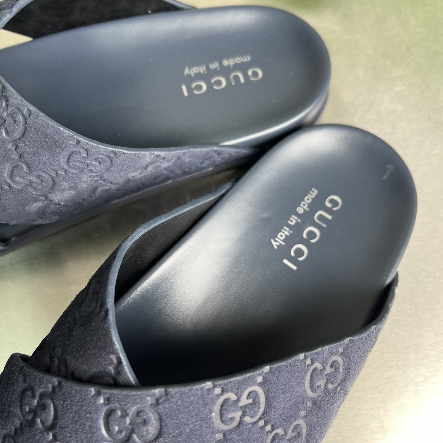 Gucci Double G Embossed Crisscross Slides Sandals Unisex Thick Sole 9 i1743678095126 4459 0 7