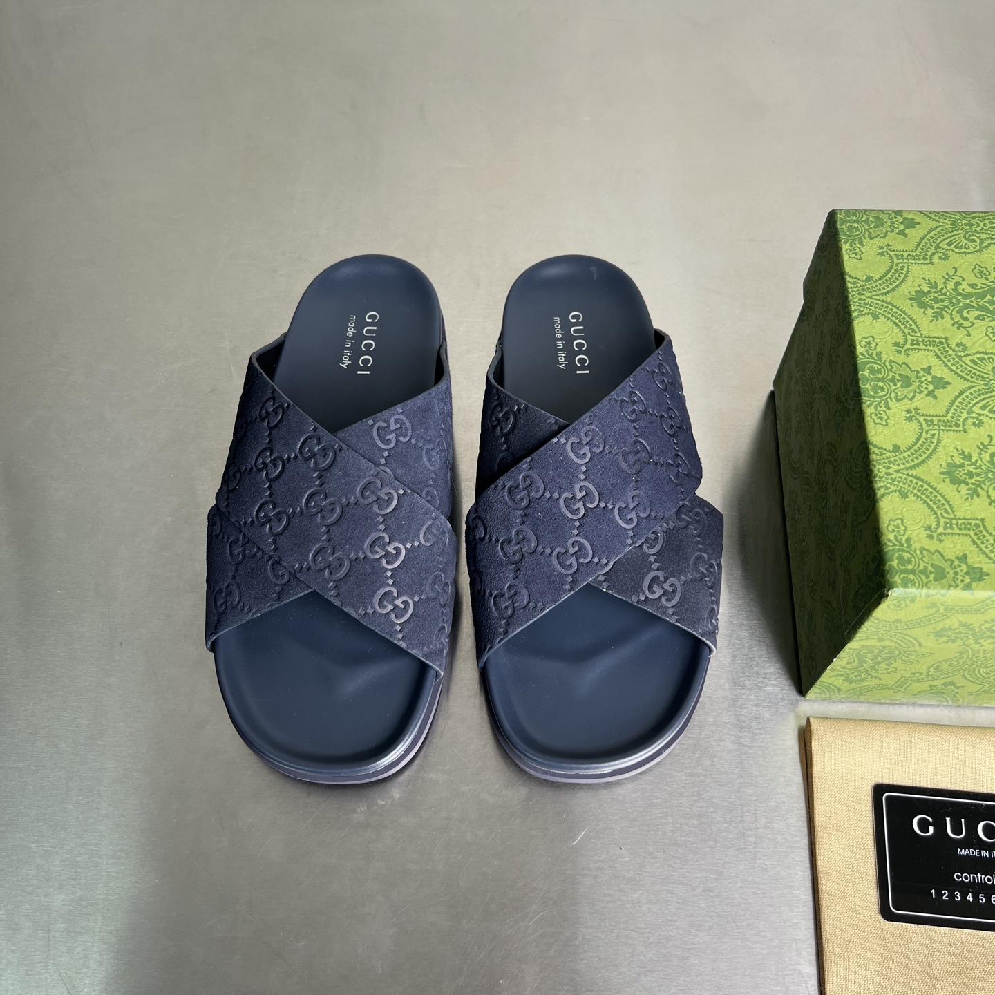 Gucci Double G Embossed Crisscross Slides Sandals Unisex Thick Sole 2 i1743678096401 1816 0 0