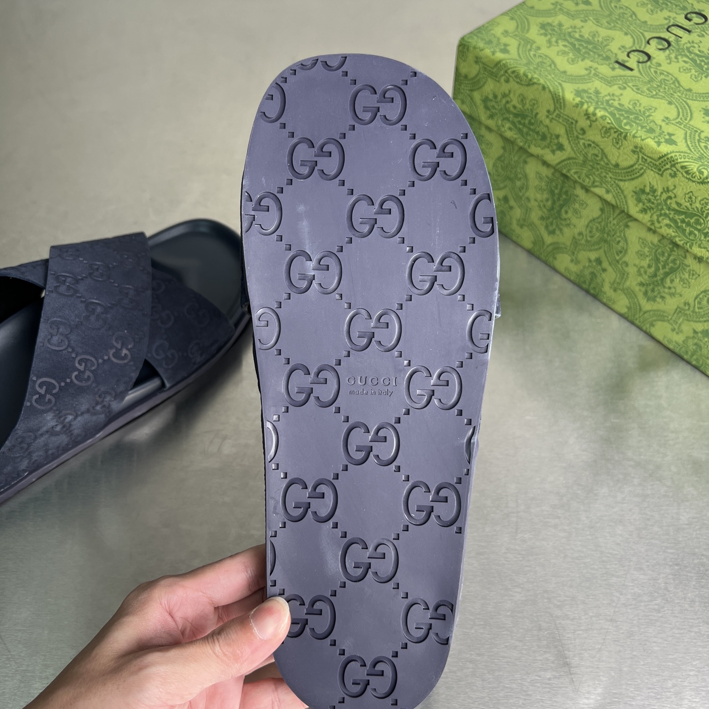 Gucci Double G Embossed Crisscross Slides Sandals Unisex Thick Sole 10 i1743678096404 4766 0 8