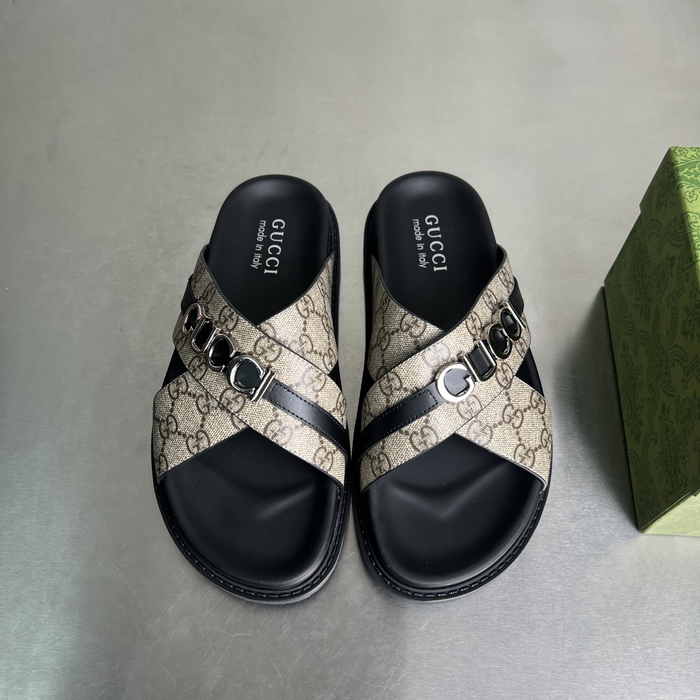 Gucci Double G Embossed Cross Strap Platform Slide Sandals 7 i1745357116868 6864 0 5