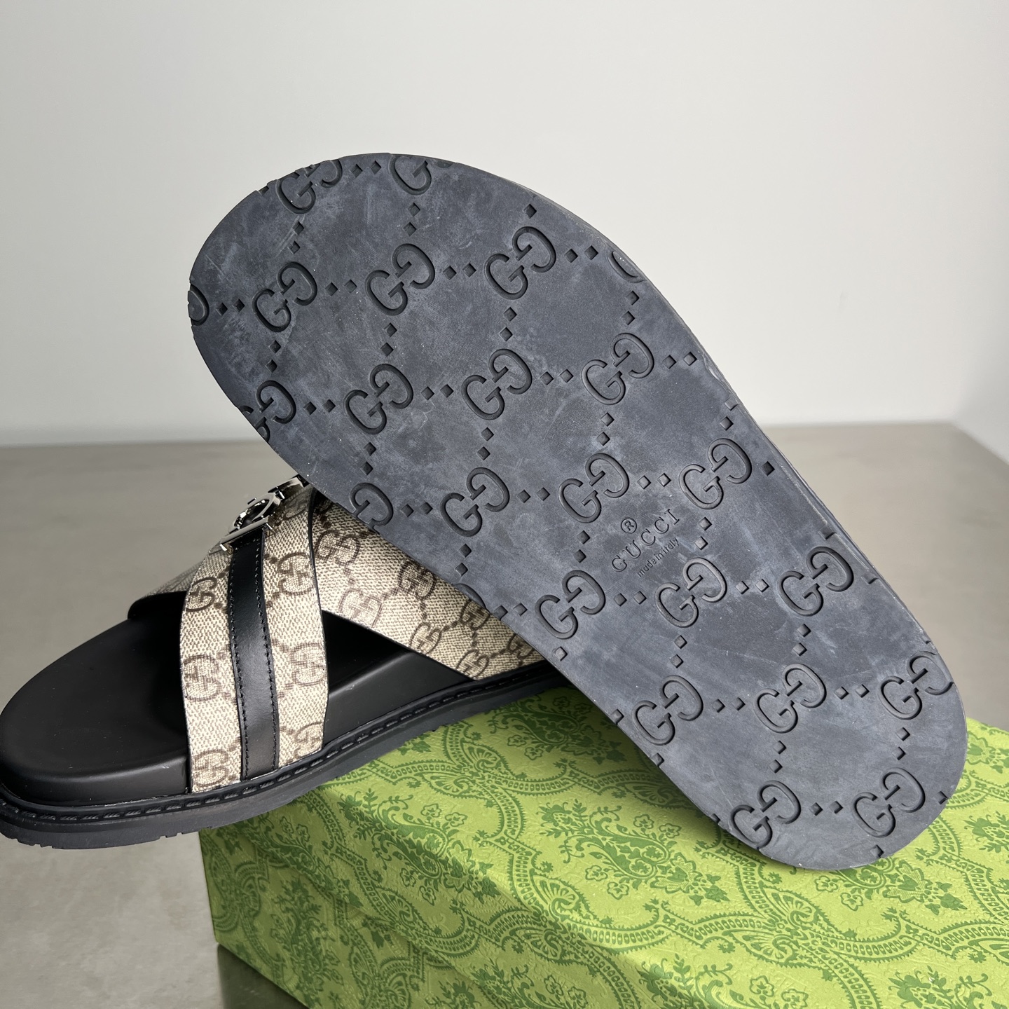 Gucci Double G Embossed Cross Strap Platform Slide Sandals 10 i1745357116925 7039 0 8