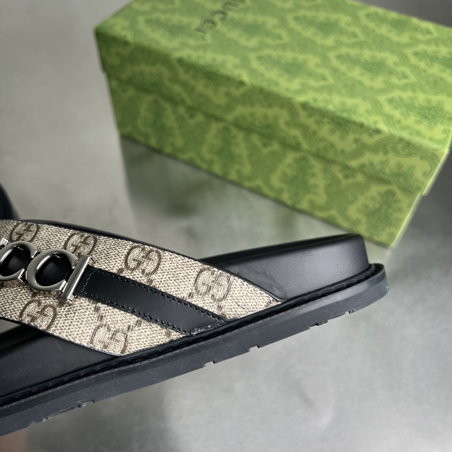 Gucci Embossed Double G Thong Sandals, Designer Slides for Men, Sizes 38-45 8 i1745357295043 6774 0 6