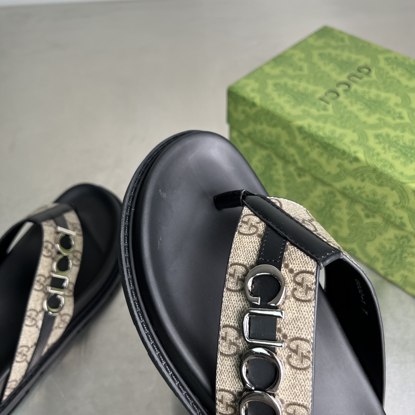 Gucci Embossed Double G Thong Sandals, Designer Slides for Men, Sizes 38-45 6 i1745357295066 5624 0 4