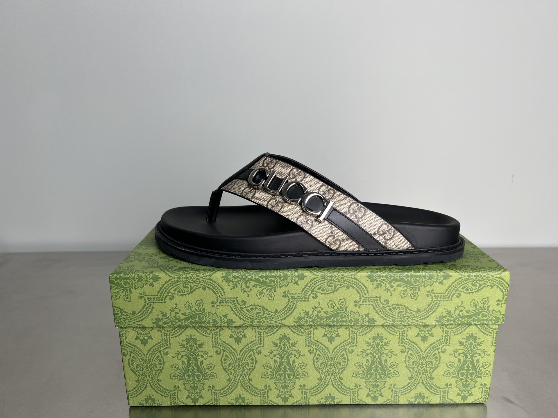 Gucci Embossed Double G Thong Sandals, Designer Slides for Men, Sizes 38-45 2 i1745357295190 7038 0 0