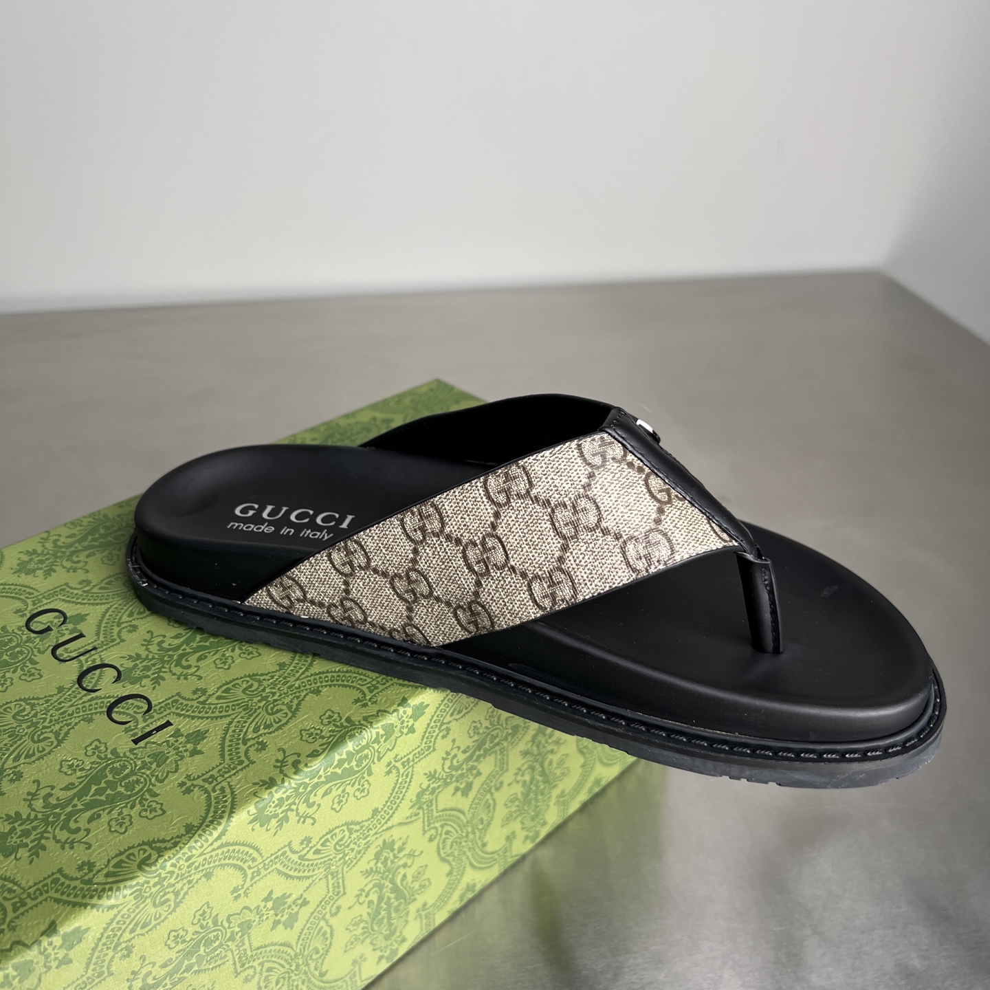 Gucci Embossed Double G Thong Sandals, Designer Slides for Men, Sizes 38-45 4 i1745357296440 1265 0 2