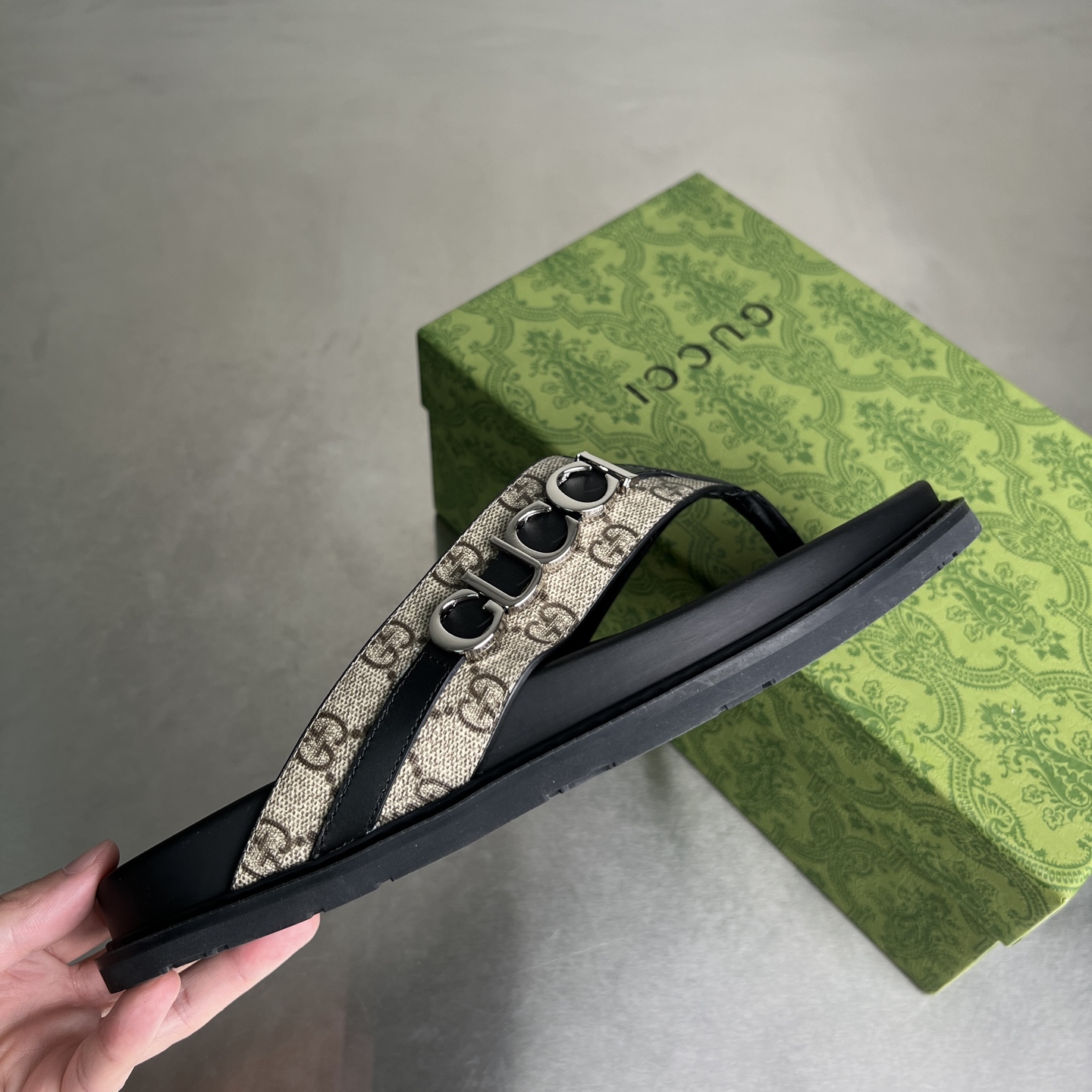 Gucci Embossed Double G Thong Sandals, Designer Slides for Men, Sizes 38-45 5 i1745357296493 5394 0 3