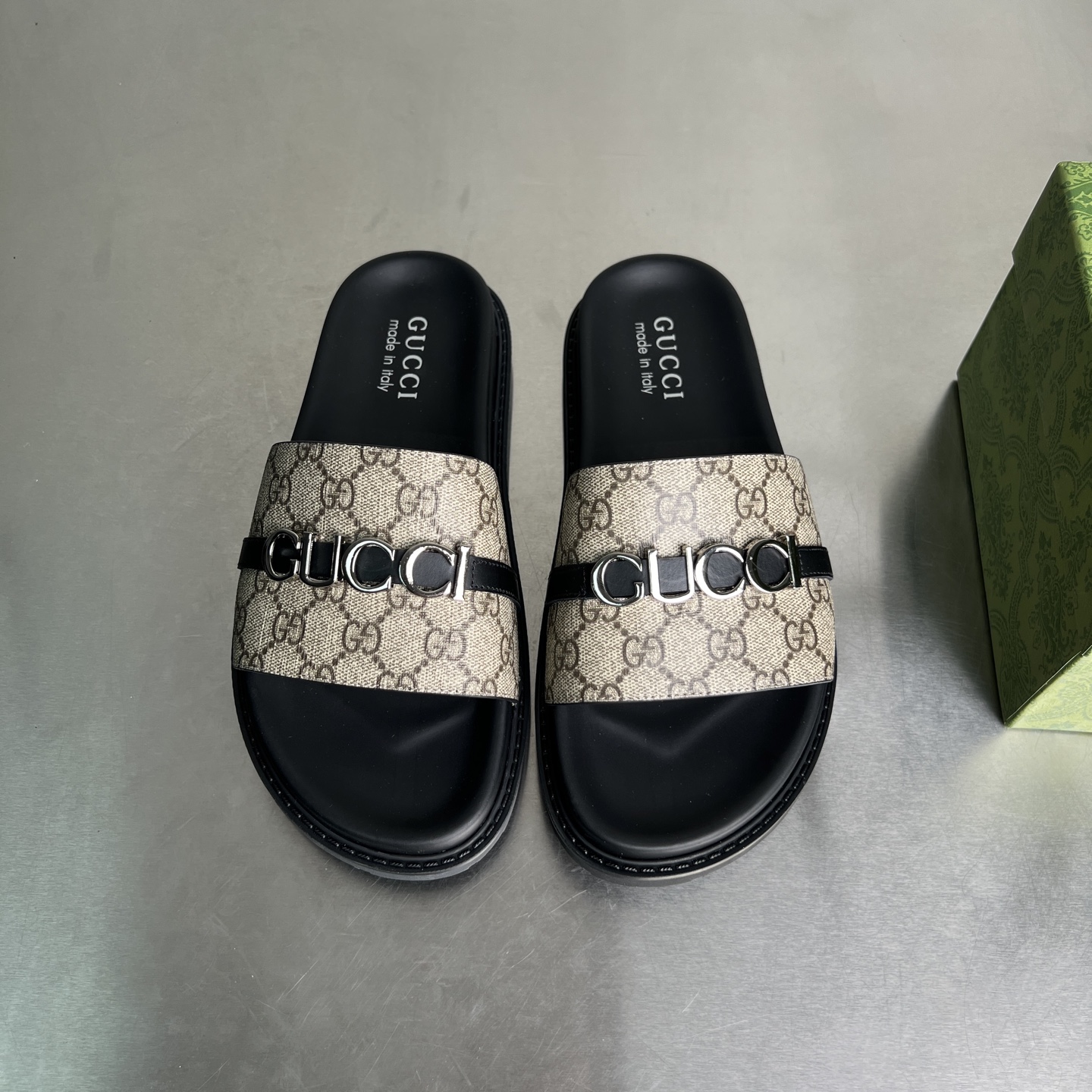Gucci GG Embossed Slides Sandals, Comfortable Thick Sole Sliders 7 i1745357430991 6492 0 5