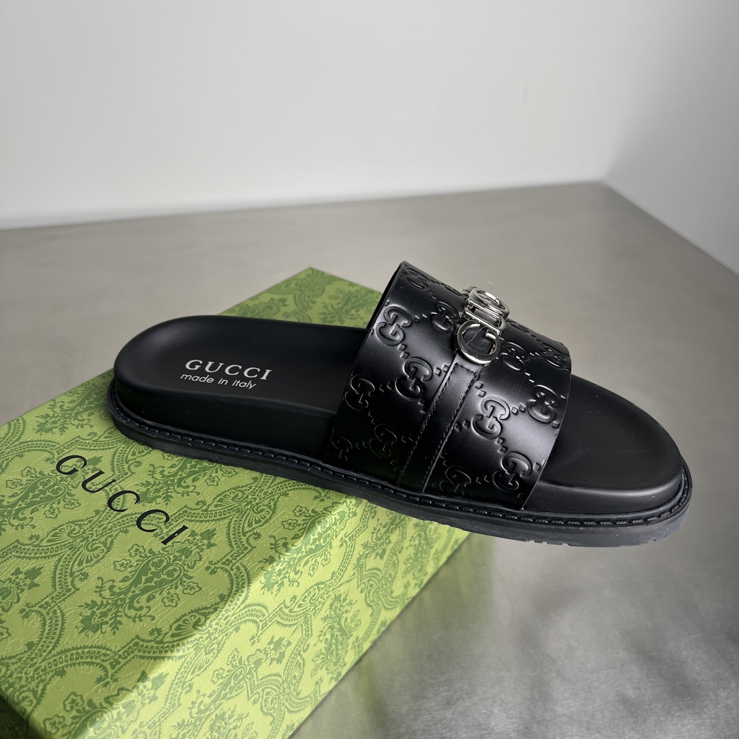 Gucci Double G Embossed Slide Sandal - Classic Design, Modern Style, Comfort Fit 4 i1745357446255 9678 0 2
