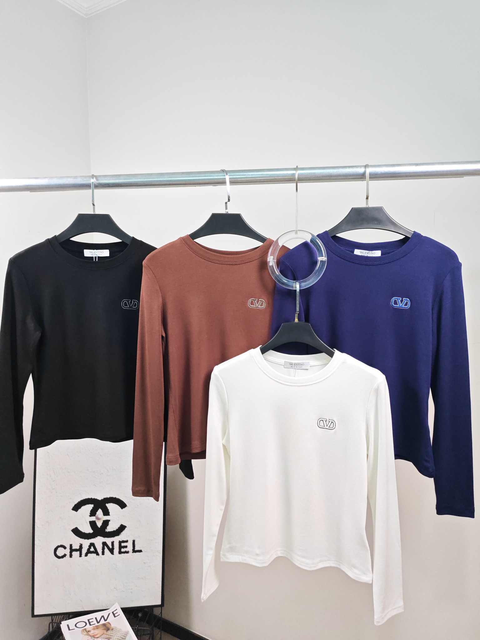 Valentino Logo Long Sleeve Top