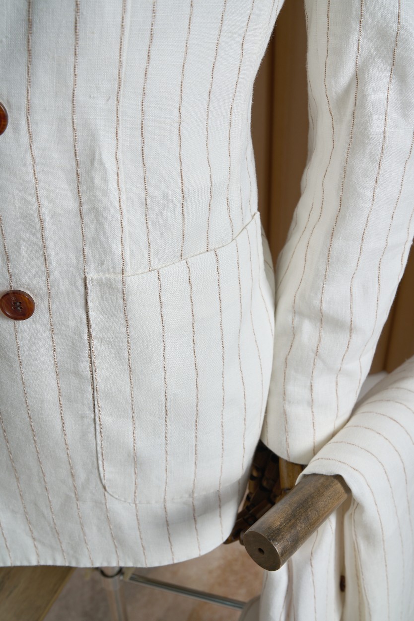 Elegant Striped Suit with Fine Craftsmanship and Durability, Hong Kong and Japanese Influences - 图片 6