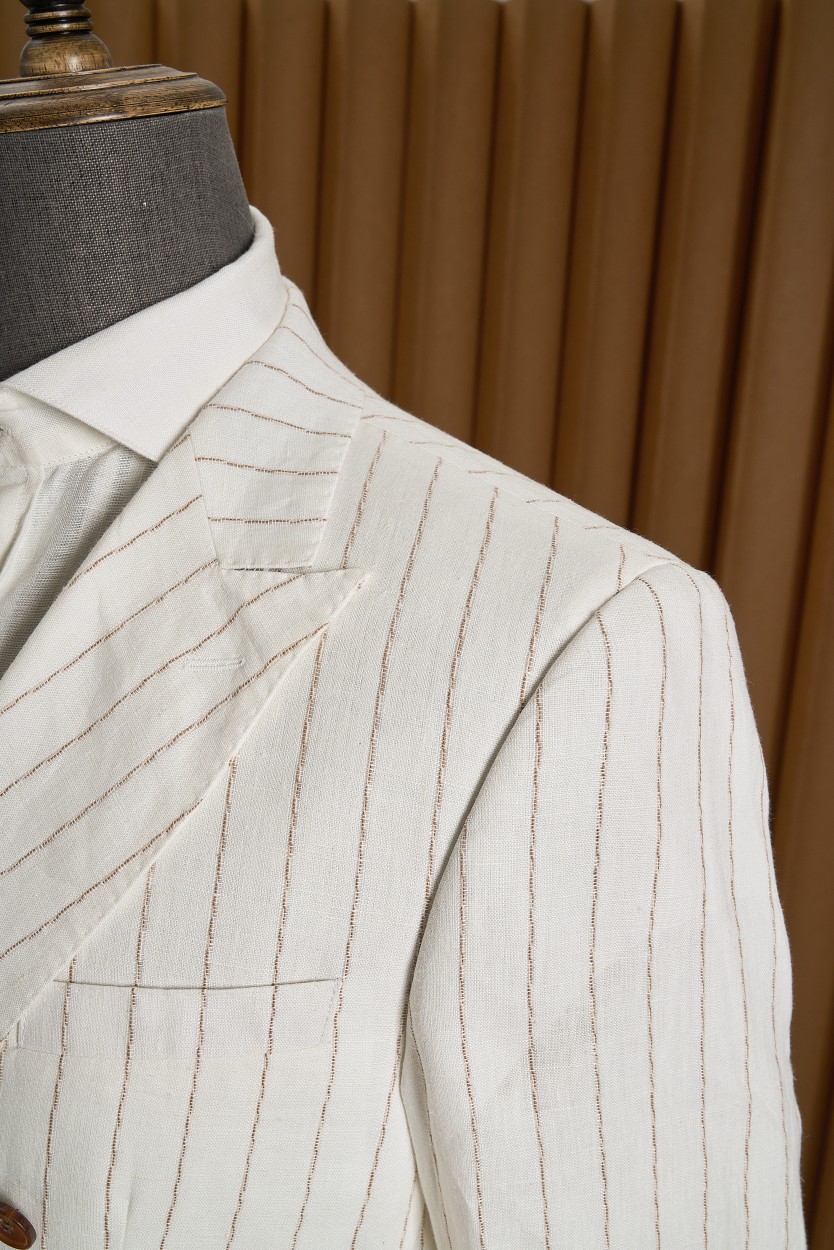 Elegant Striped Suit with Fine Craftsmanship and Durability, Hong Kong and Japanese Influences - 图片 4