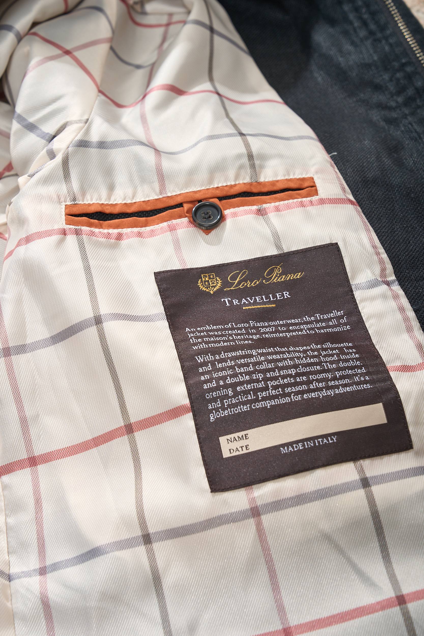 【Loro Piana经典格纹内里！甄选优质亚麻纤维面料立领设计四口袋工装款外套】男士复古工装风，解锁文