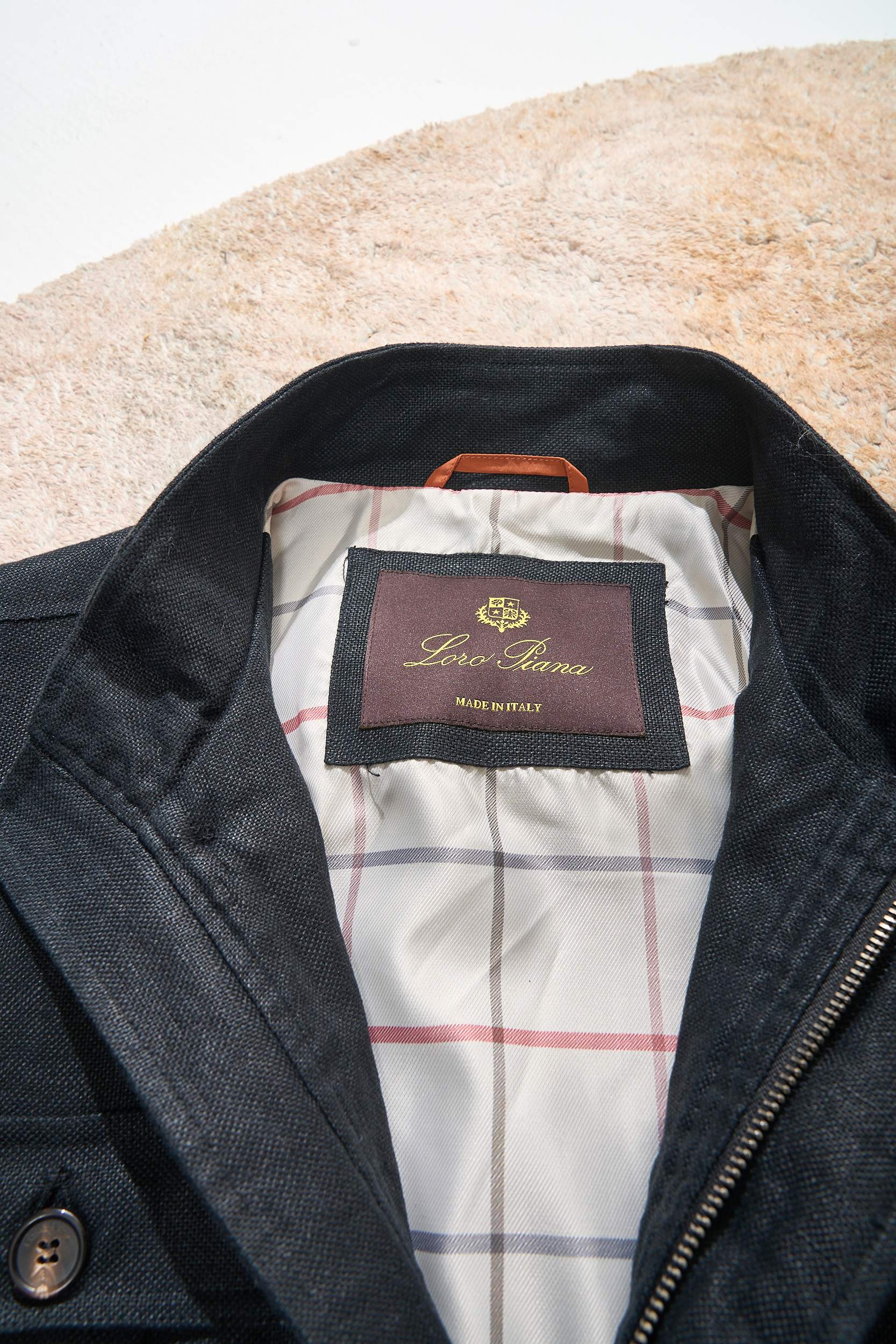 【Loro Piana经典格纹内里！甄选优质亚麻纤维面料立领设计四口袋工装款外套】男士复古工装风，解锁文