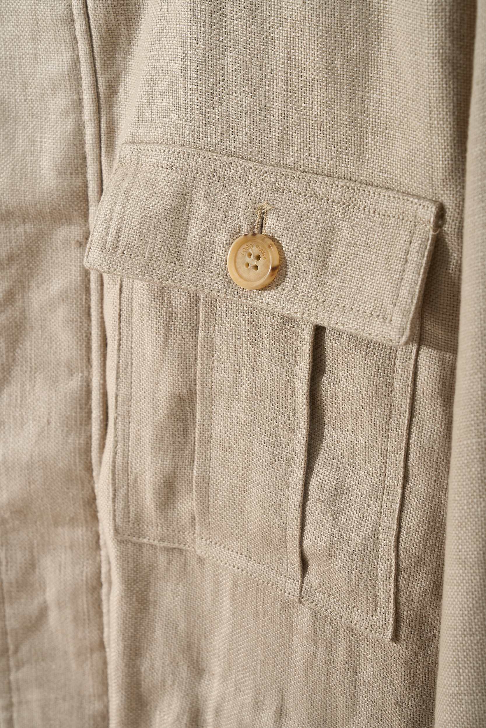 【Loro Piana经典格纹内里！甄选优质亚麻纤维面料立领设计四口袋工装款外套】男士复古工装风，解锁文