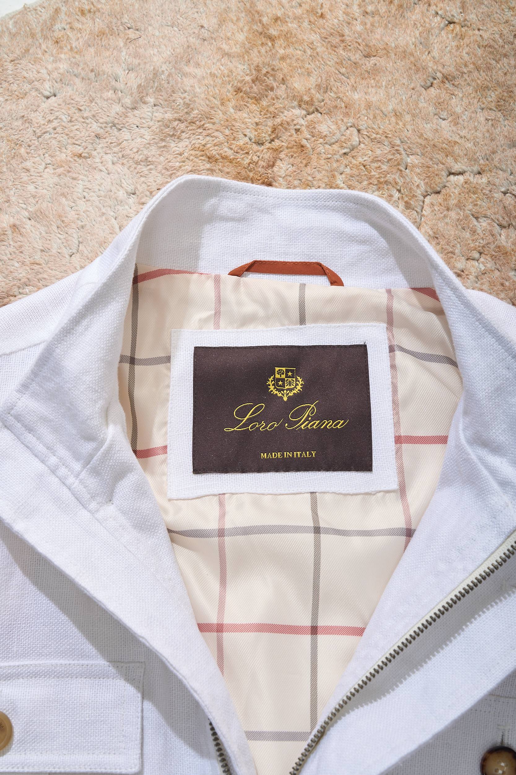 【Loro Piana经典格纹内里！甄选优质亚麻纤维面料立领设计四口袋工装款外套】男士复古工装风，解锁文