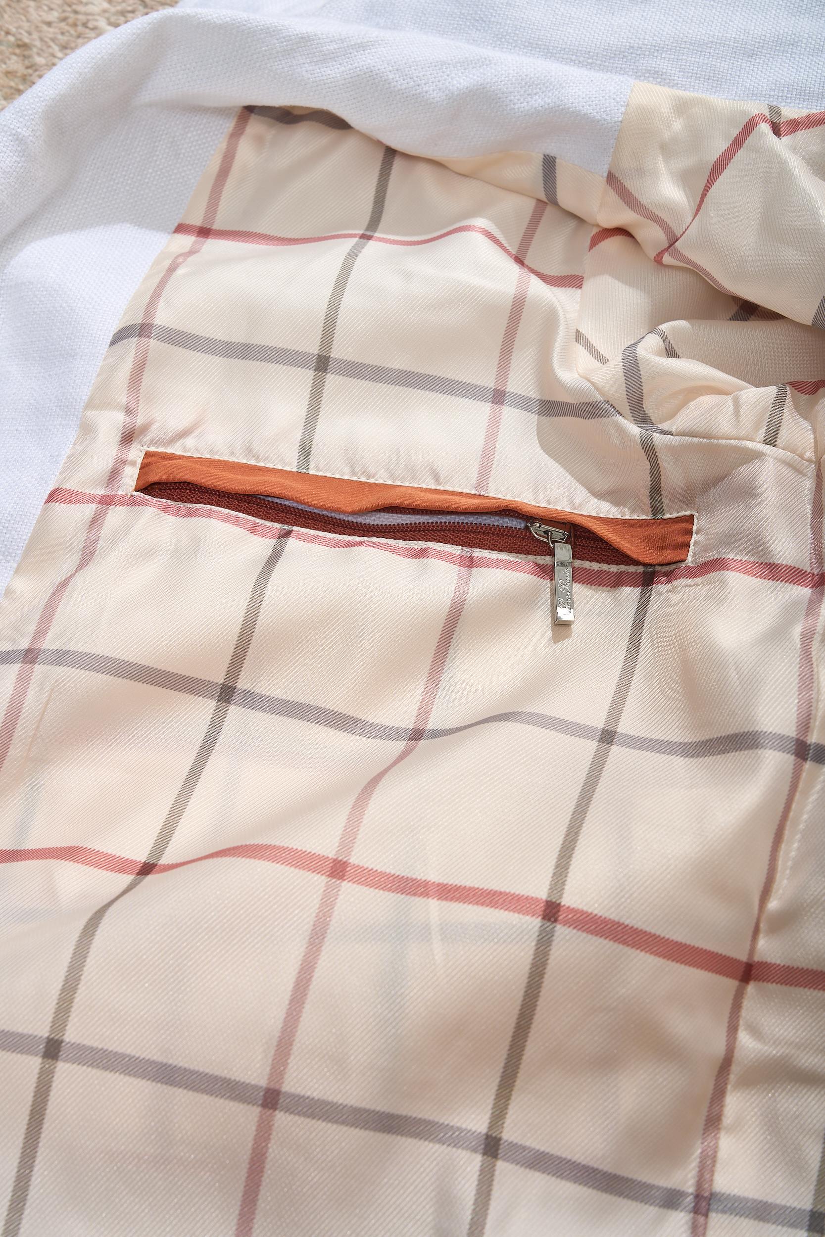 【Loro Piana经典格纹内里！甄选优质亚麻纤维面料立领设计四口袋工装款外套】男士复古工装风，解锁文