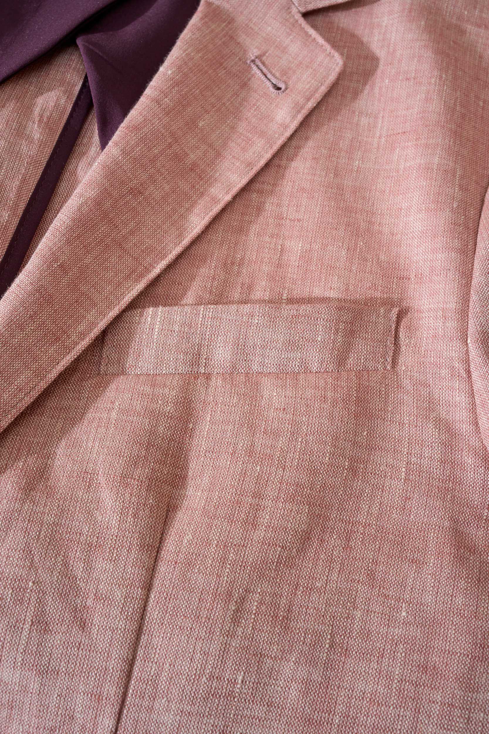 【“麻王”之称顶奢solbiati30支138克进口亚麻面料复古老钱风款式平驳领两粒扣斜插衬单西装】顶奢