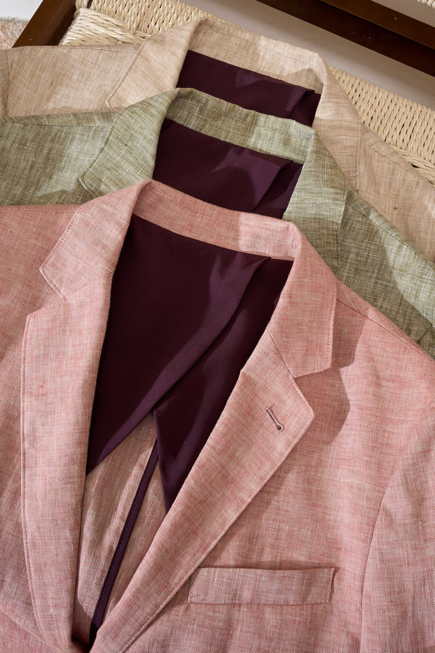 【“麻王”之称顶奢solbiati30支138克进口亚麻面料复古老钱风款式平驳领两粒扣斜插衬单西装】顶奢