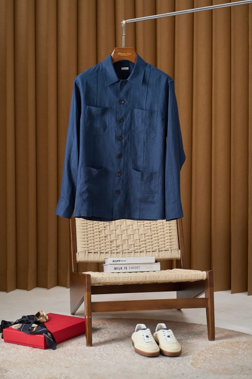 Men's Four Pocket Linen Shirt - Long Sleeve Casual Button Down Work Shirt 1 Men's Four Pocket Linen Shirt - Long Sleeve Casual Button Down Work Shirt