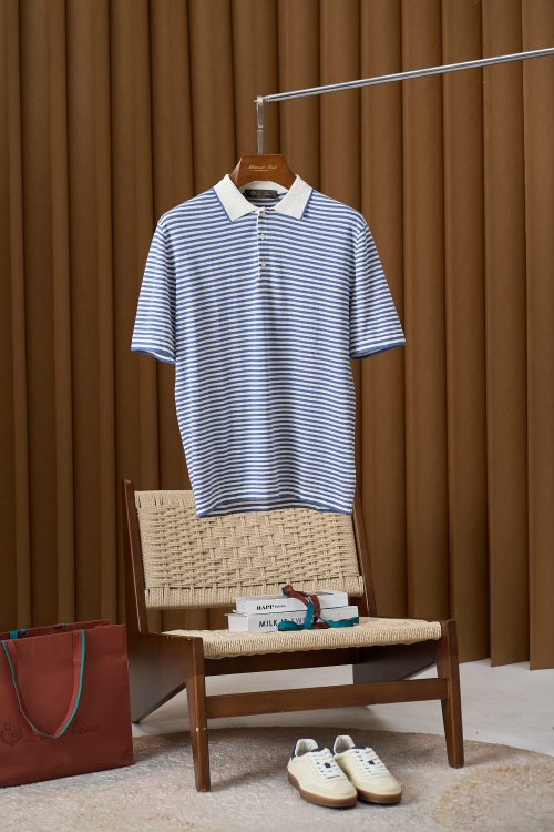 ZILIMARK Men's Striped Polo Shirt - Classic Sailor Style, Linen Comfort 1 ZILIMARK Men's Striped Polo Shirt - Classic Sailor Style, Linen Comfort