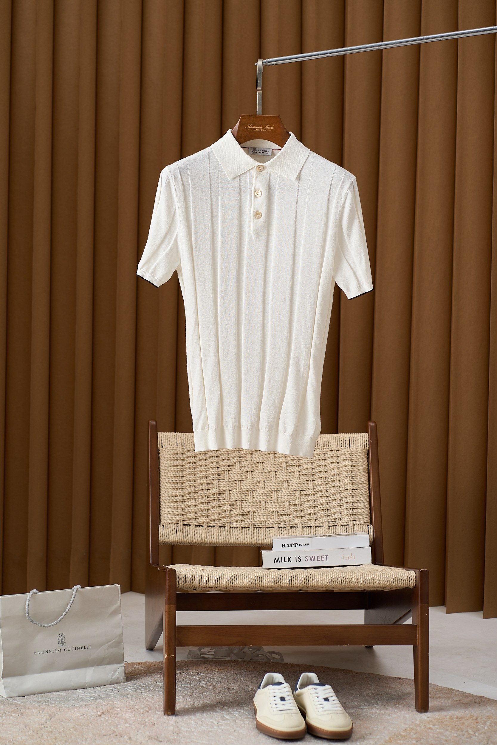 Elegante Polo de Punto Brunello Cucinelli: Clásico y Confort para el Verano