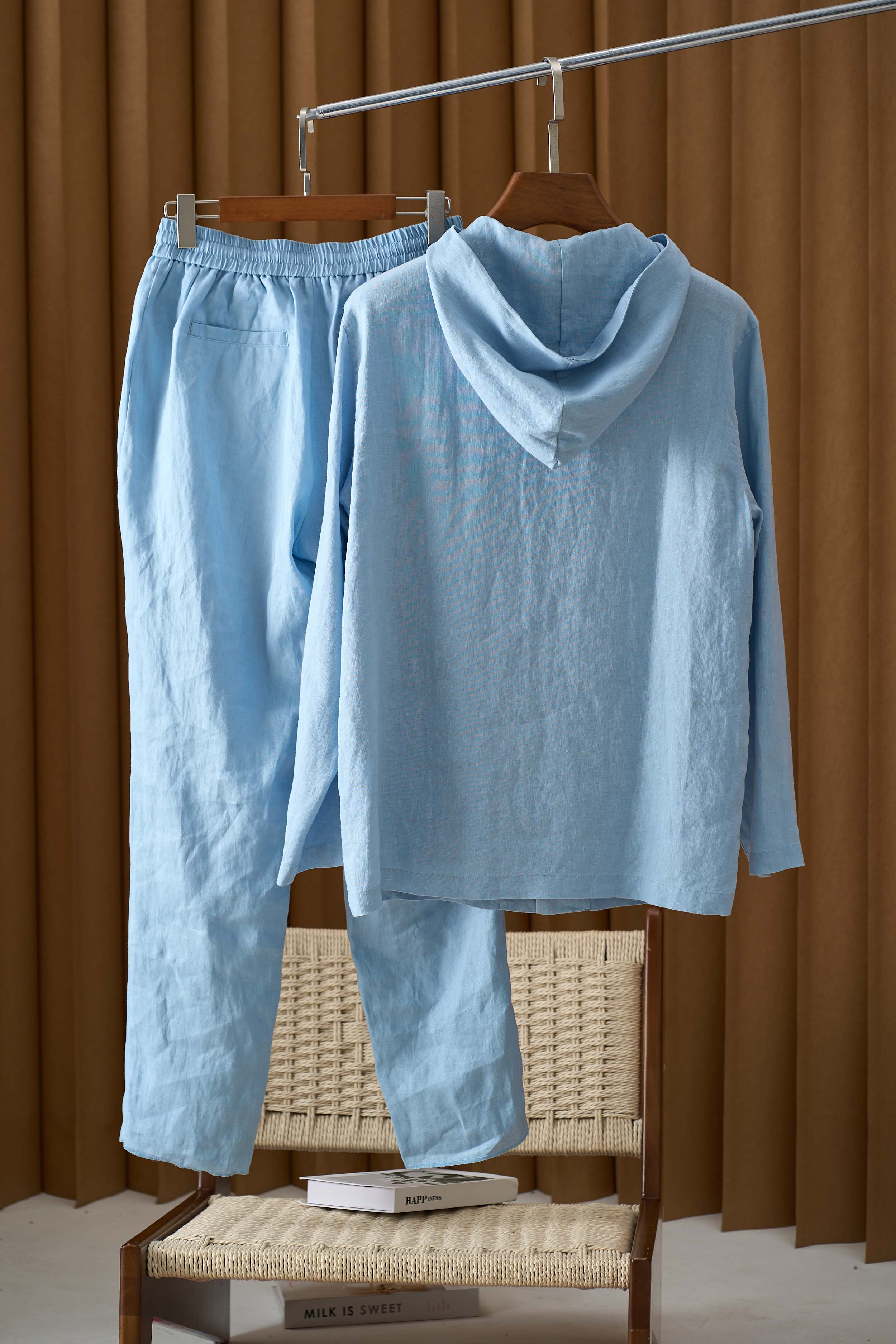ZILIMARK Linen Set - Hoodie, Button-Down, Elastic Waist, Natural & Breathable 3 a1752249649739 1205