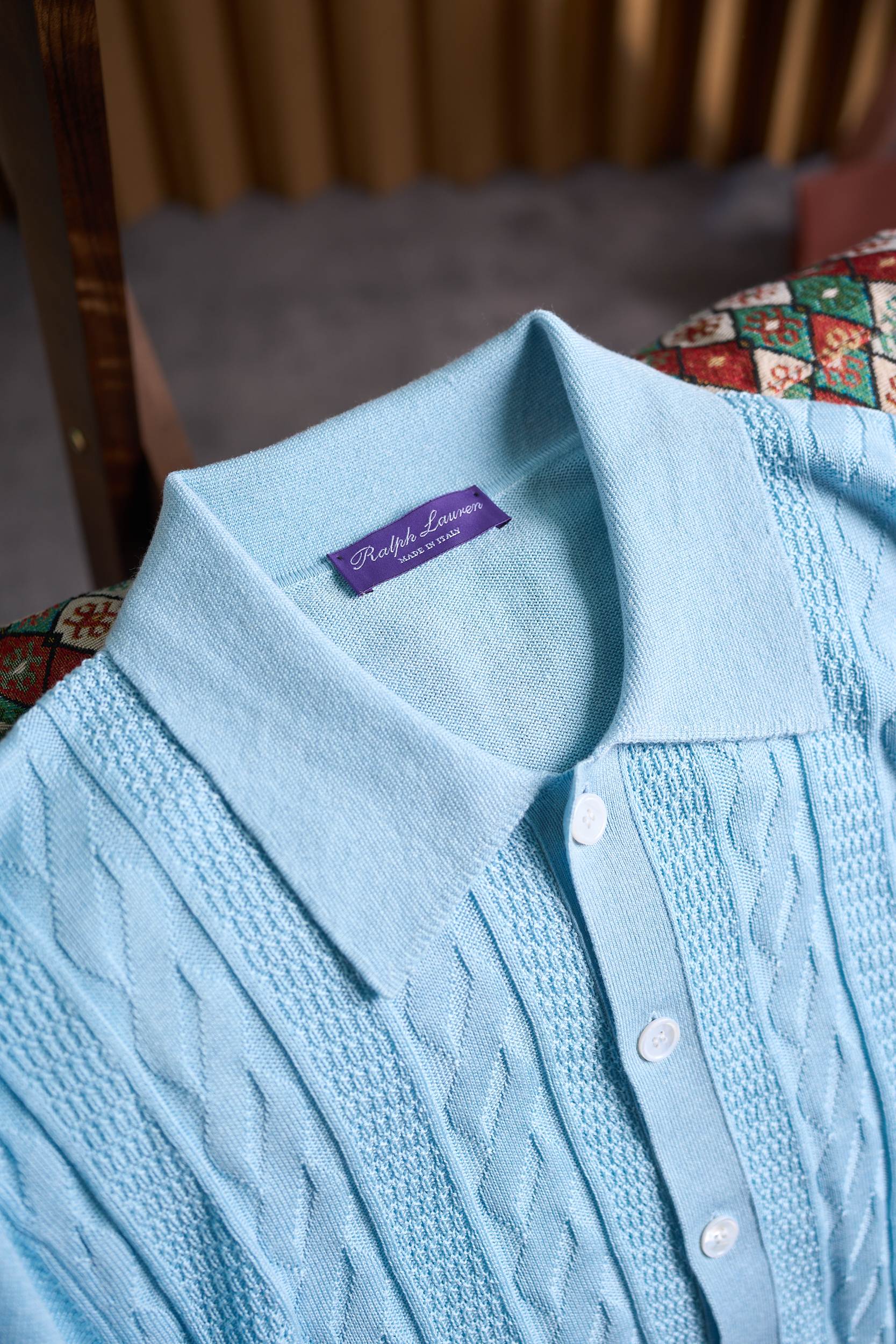 【RaLoro Pianah Lauren紫标 绞花提花针织PoLo衫】来自RaLoro Pianah 