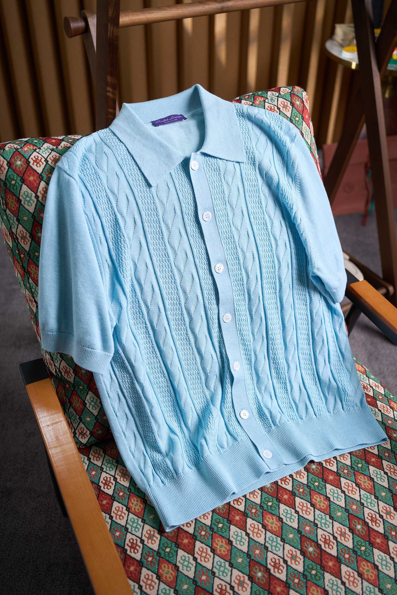 【RaLoro Pianah Lauren紫标 绞花提花针织PoLo衫】来自RaLoro Pianah 