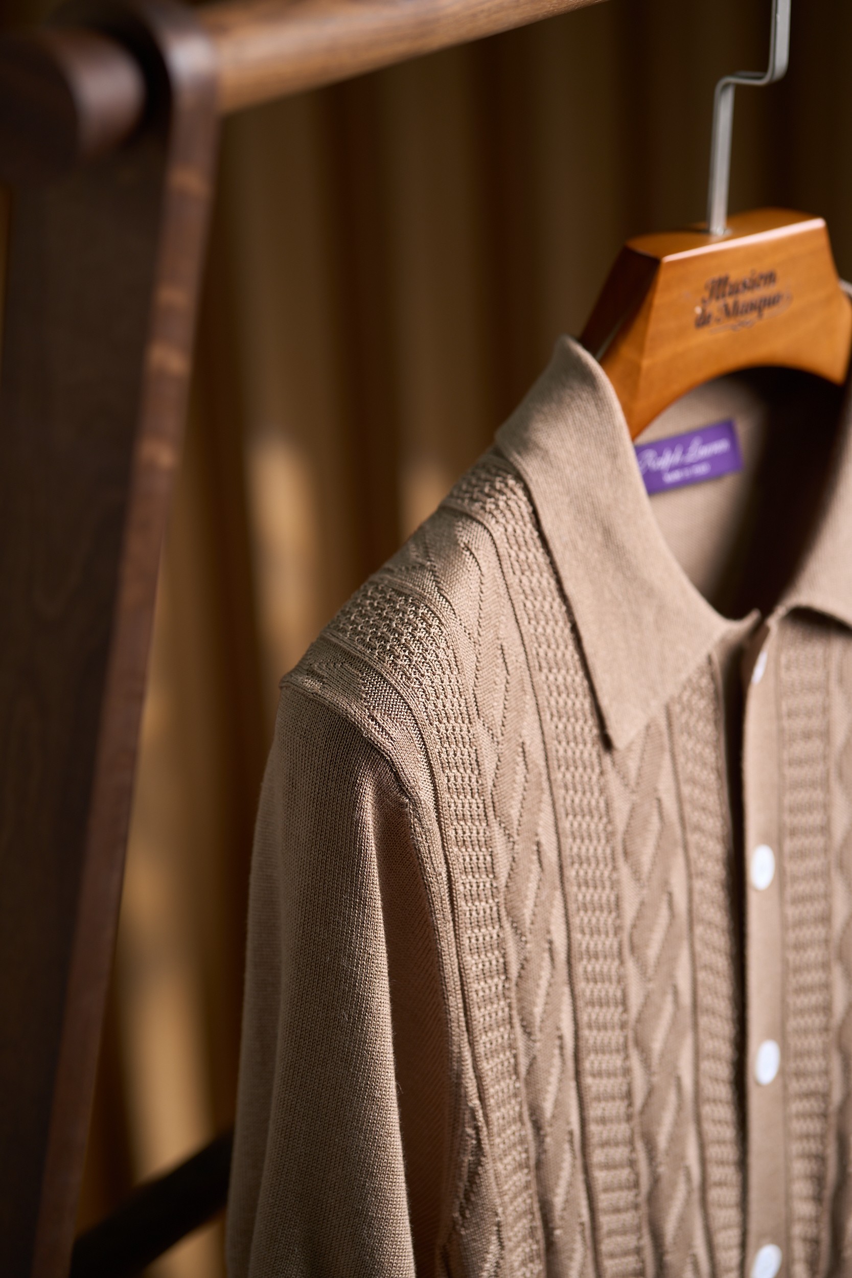 【RaLoro Pianah Lauren紫标 绞花提花针织PoLo衫】来自RaLoro Pianah 