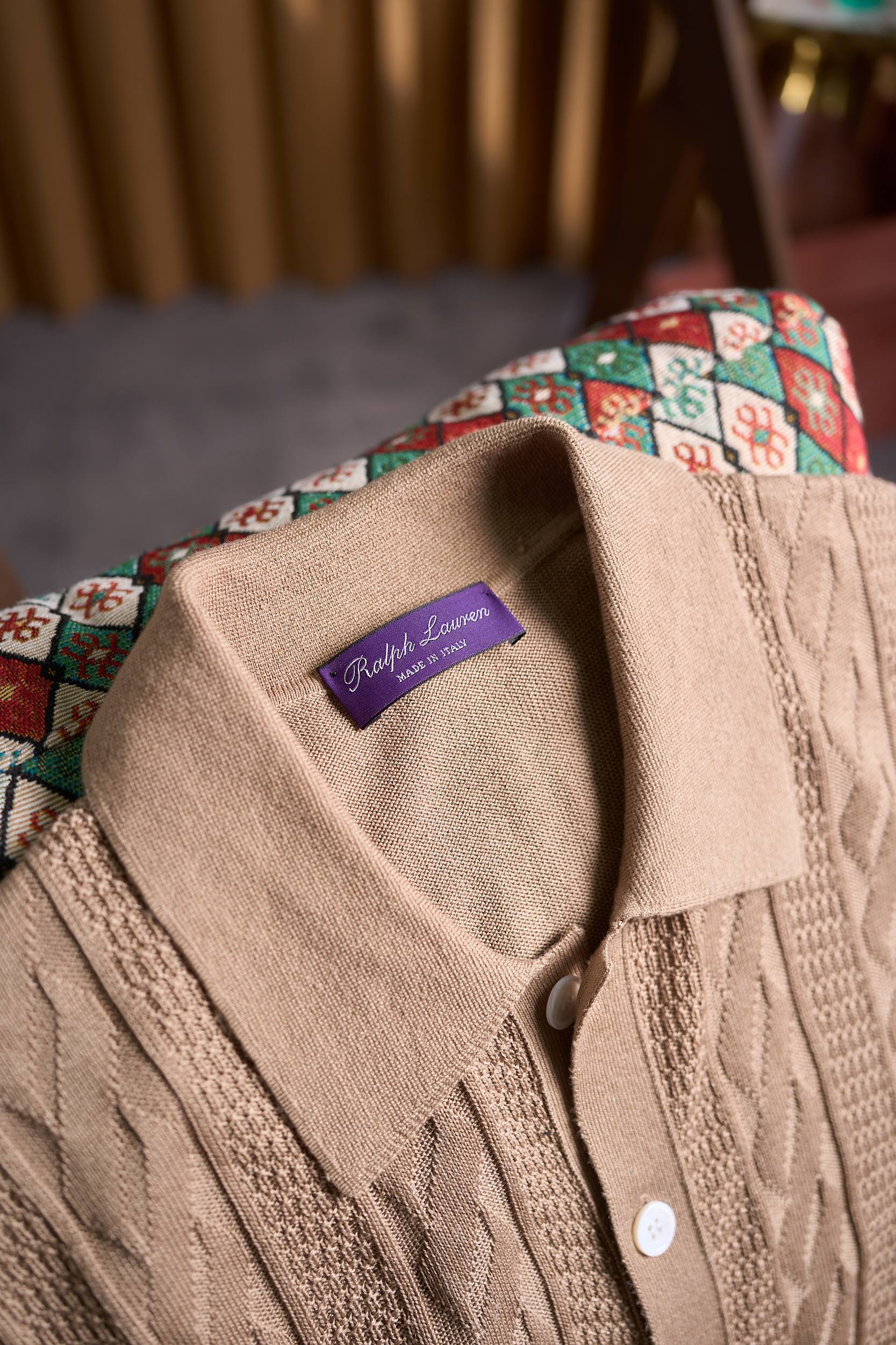 【RaLoro Pianah Lauren紫标 绞花提花针织PoLo衫】来自RaLoro Pianah 