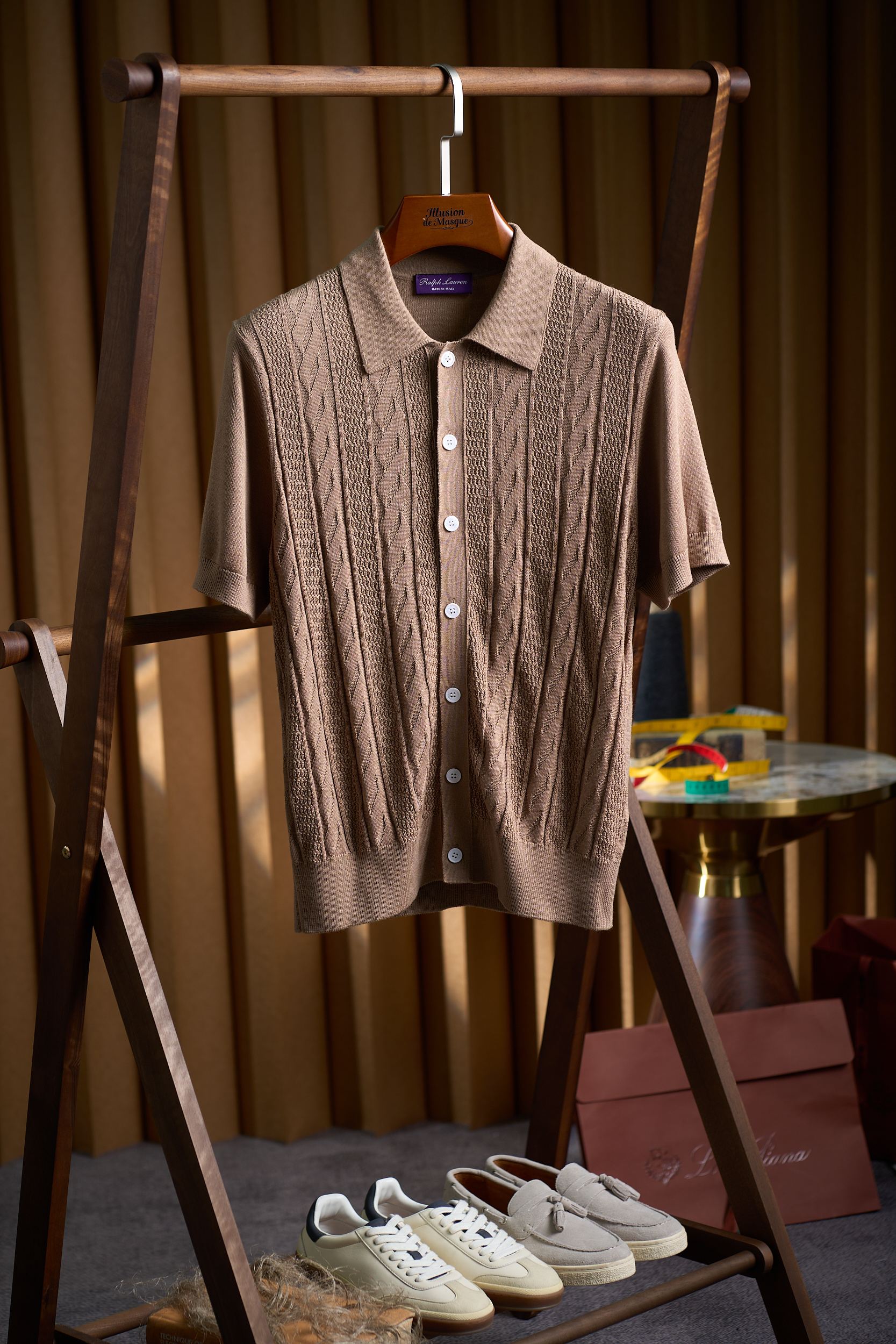 【RaLoro Pianah Lauren紫标 绞花提花针织PoLo衫】来自RaLoro Pianah 