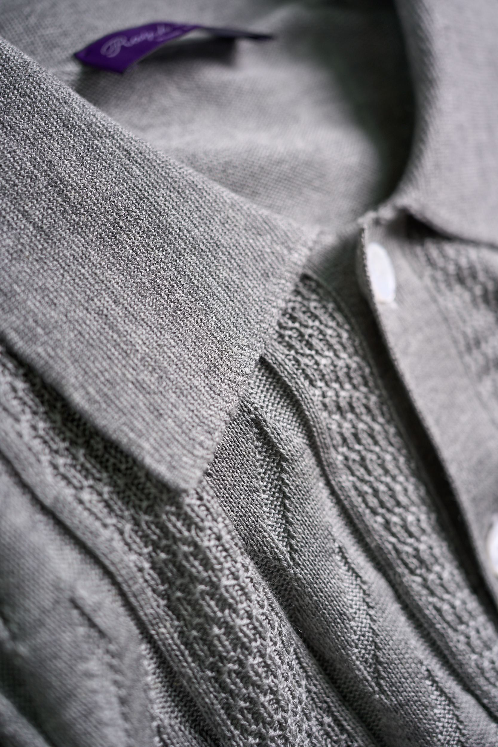 【RaLoro Pianah Lauren紫标 绞花提花针织PoLo衫】来自RaLoro Pianah 