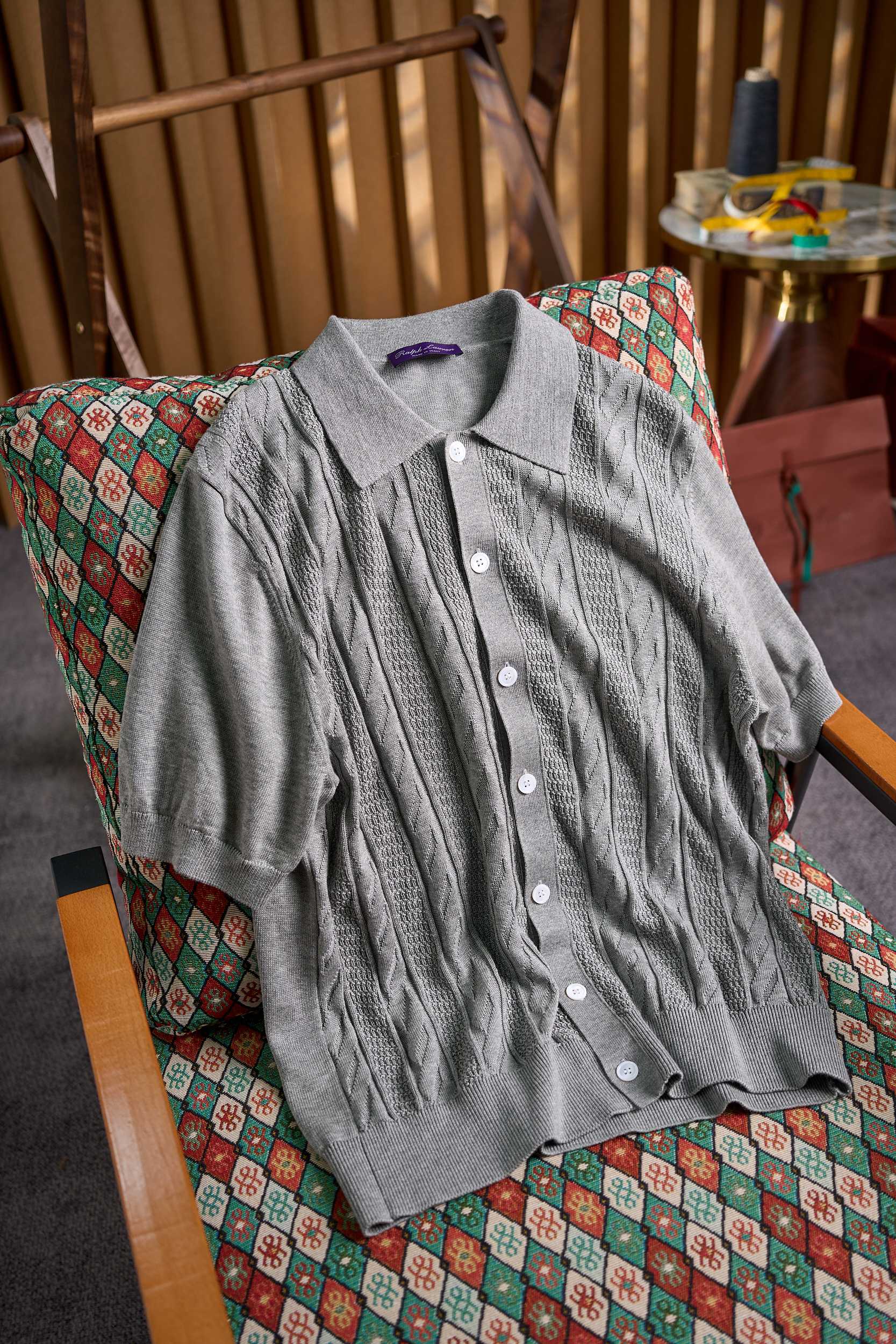 【RaLoro Pianah Lauren紫标 绞花提花针织PoLo衫】来自RaLoro Pianah 