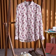 【佩斯利花卉,涡旋中的「生命之花」亚麻男士衬衫】 图腾为佩斯利花纹(Paisley Pattern),其核心元素并非单 【佩斯利花卉,涡旋中的「生命之花」亚麻男士衬衫】 图腾为佩斯利花纹(Paisley Pattern),其核心元素并非单