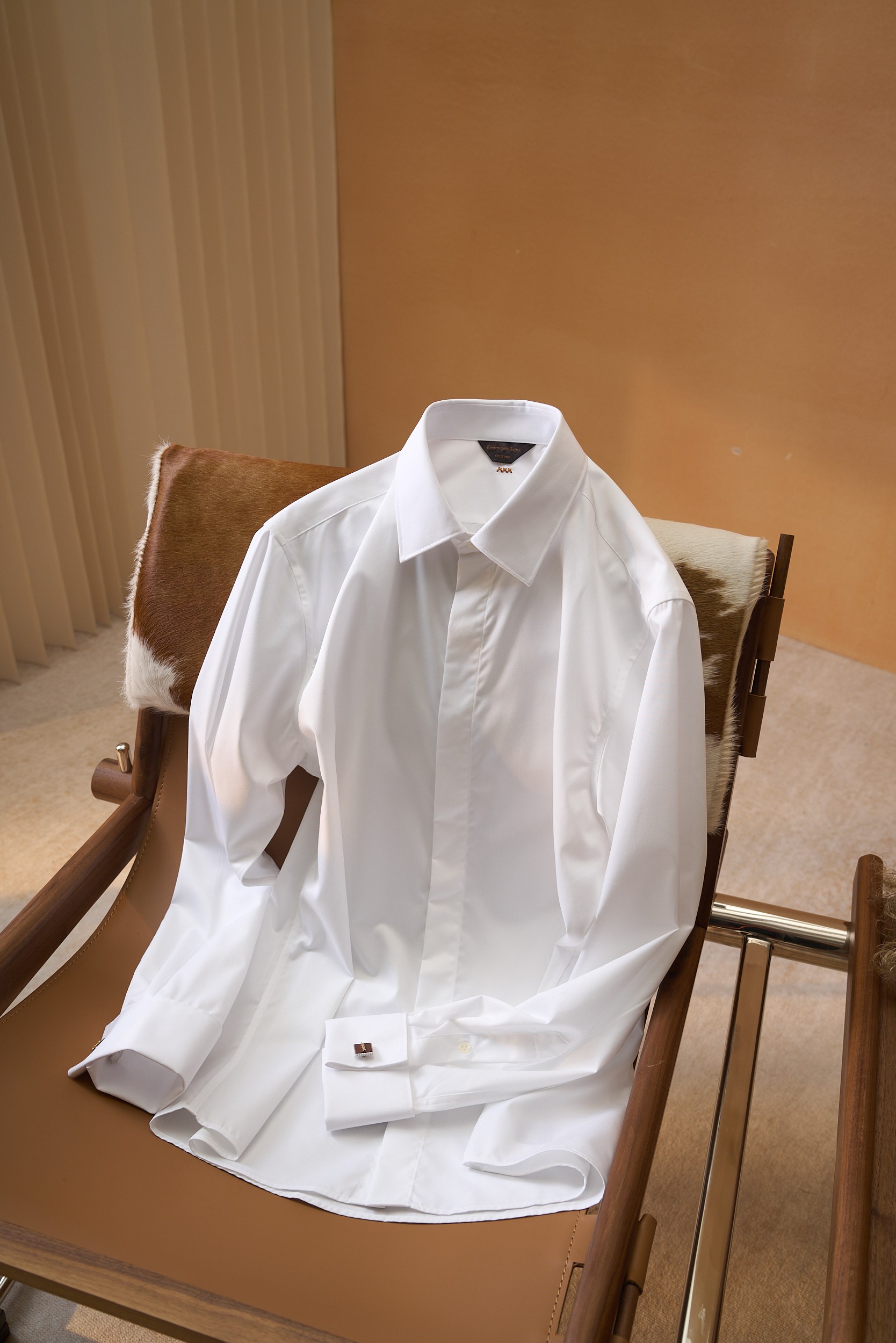 【】ZEGNAXXX Couture系列100%棉袖扣款式商务衬衫 顶线Couture高级定制线的标志性商务作品，属于品