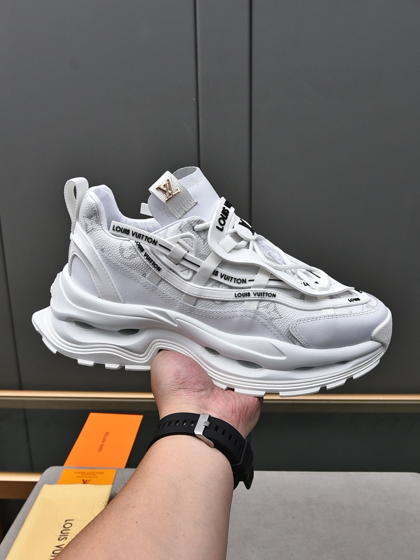 Louis Vuitton White Milan Fashion Week Sneakers Designer Chunky Shoes